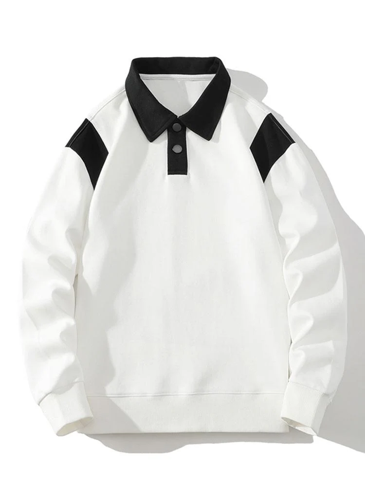 Kontrast Polo Sweatshirt - Image 2