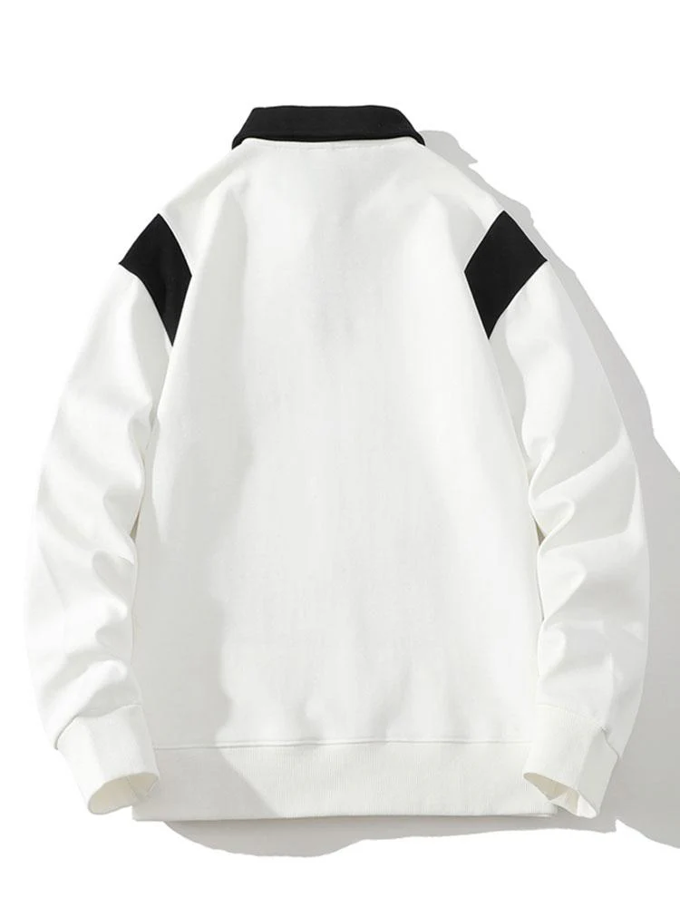 Kontrast Polo Sweatshirt - Image 5