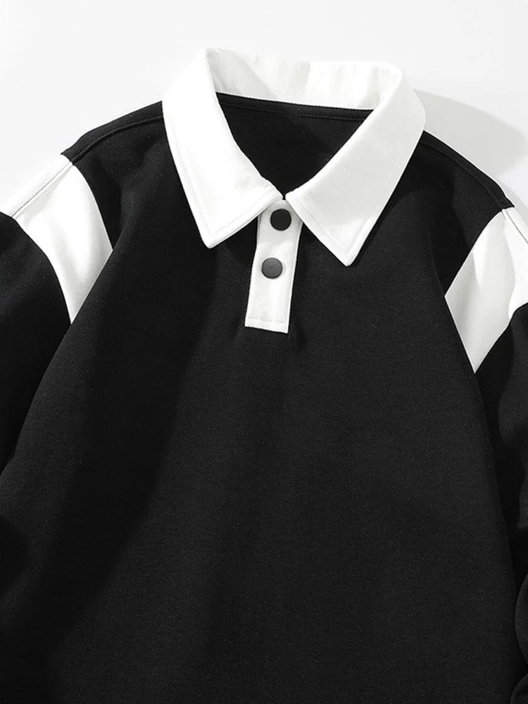 Kontrast Polo Sweatshirt - Image 6
