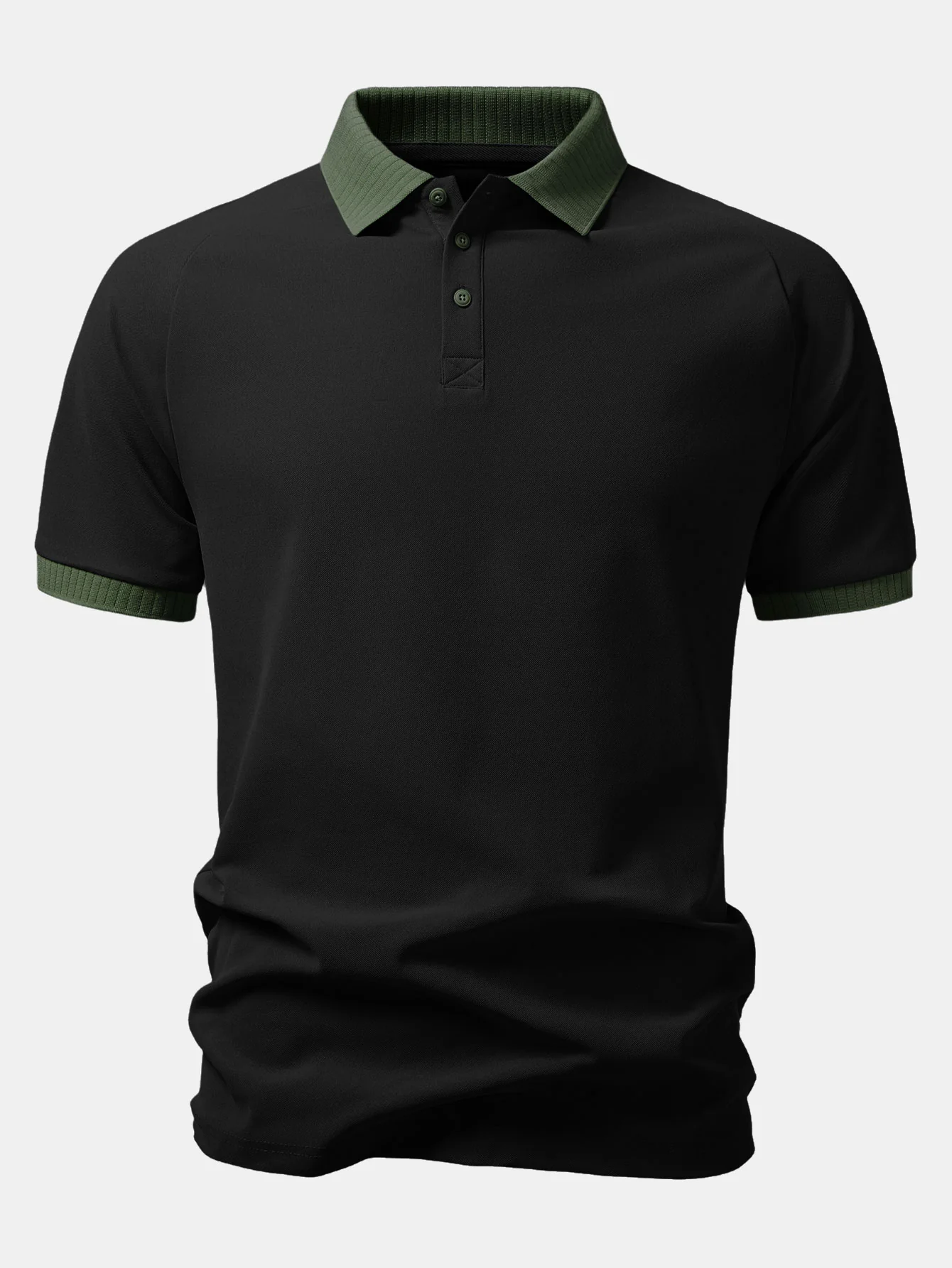 Contrast Raglan Sleeve Polo - Image 7