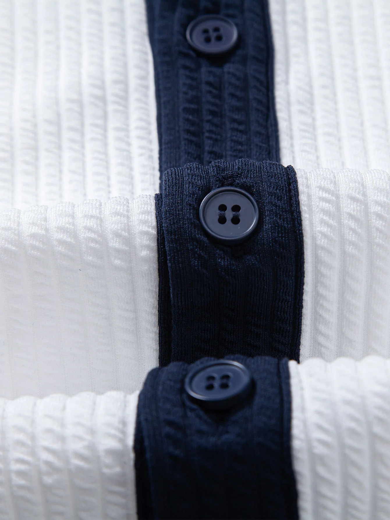 Contrast Ribbed Button Up Shirt - Image 6