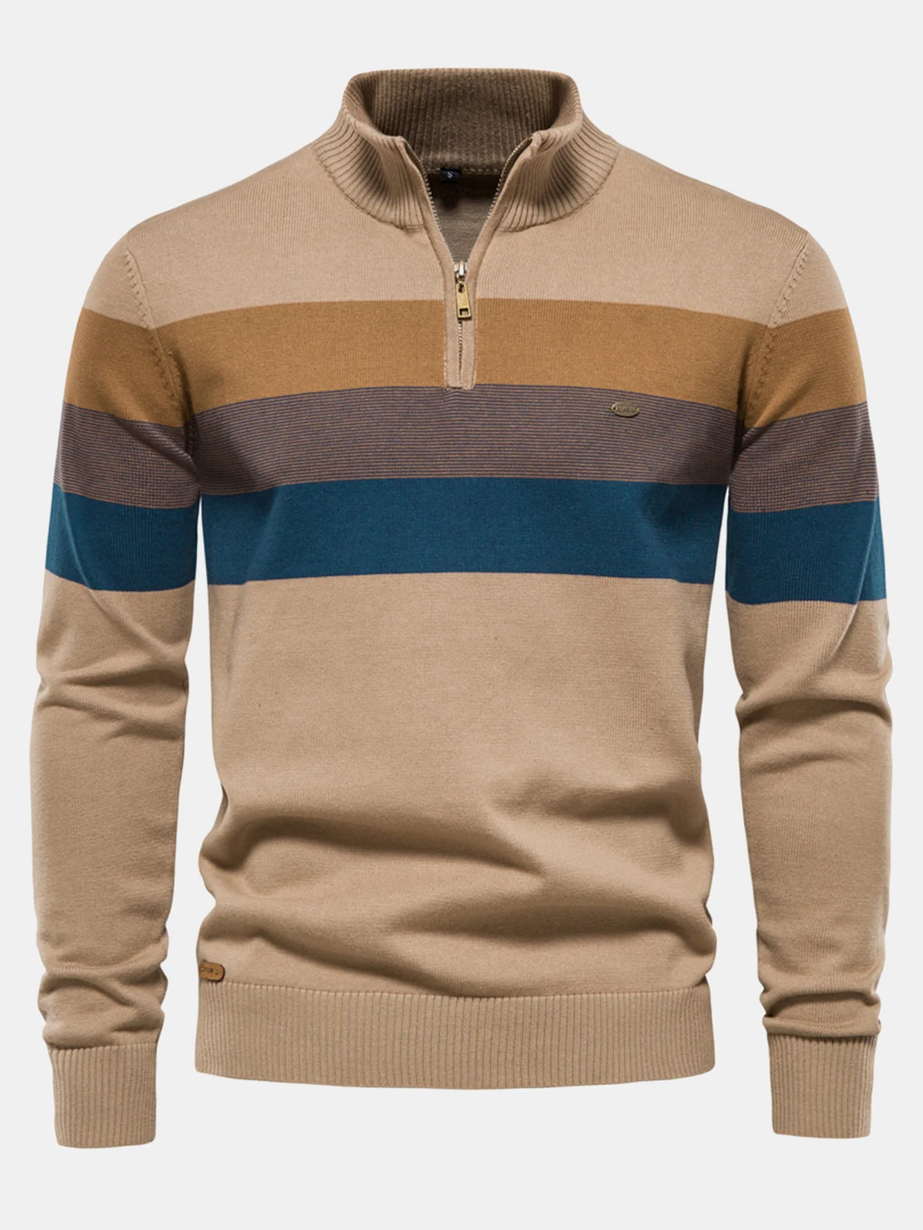 Kontraststreifen Quarter-Zip Pullover - Image 11