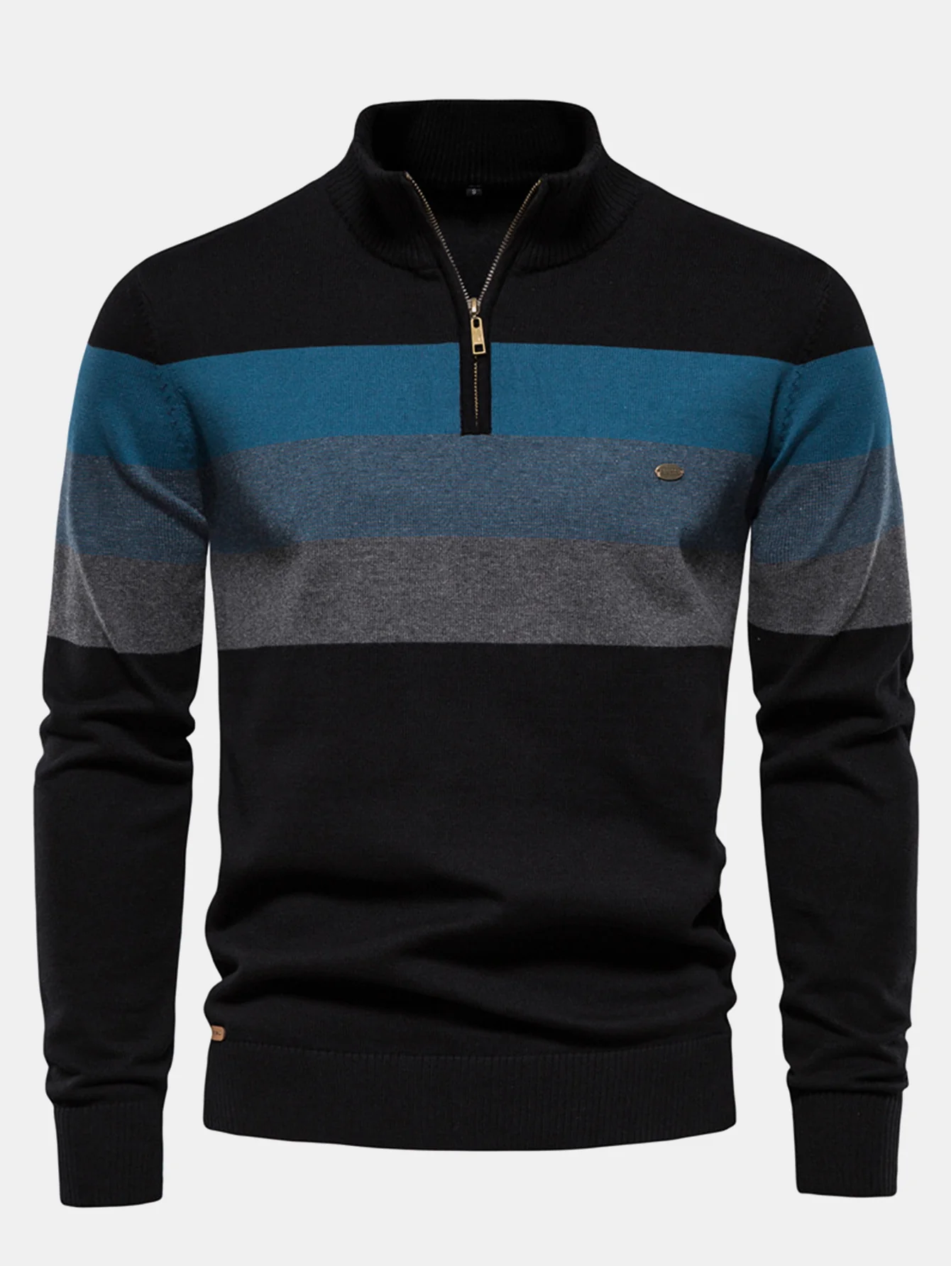 Kontraststreifen Quarter-Zip Pullover - Image 13