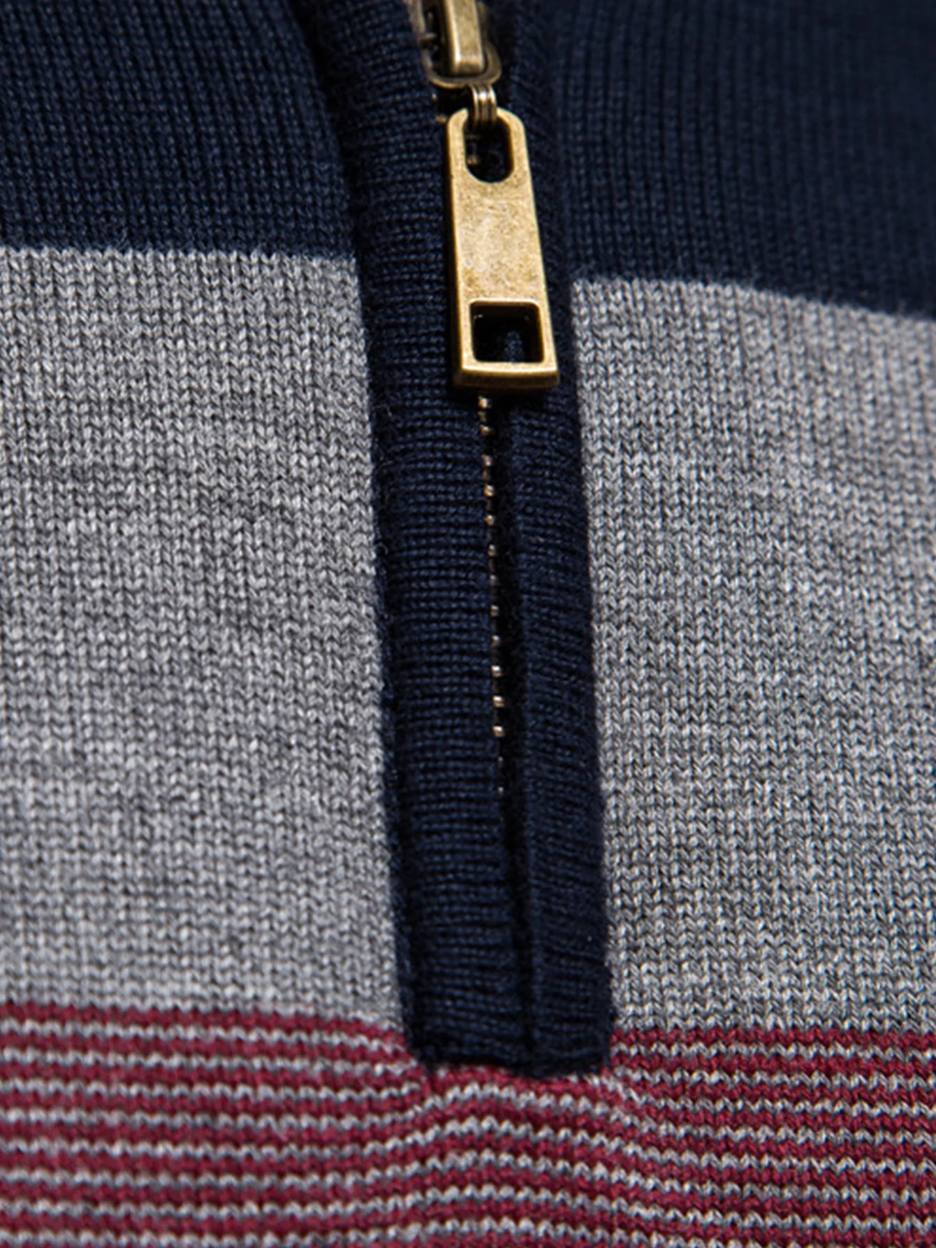 Kontraststreifen Quarter-Zip Pullover - Image 14