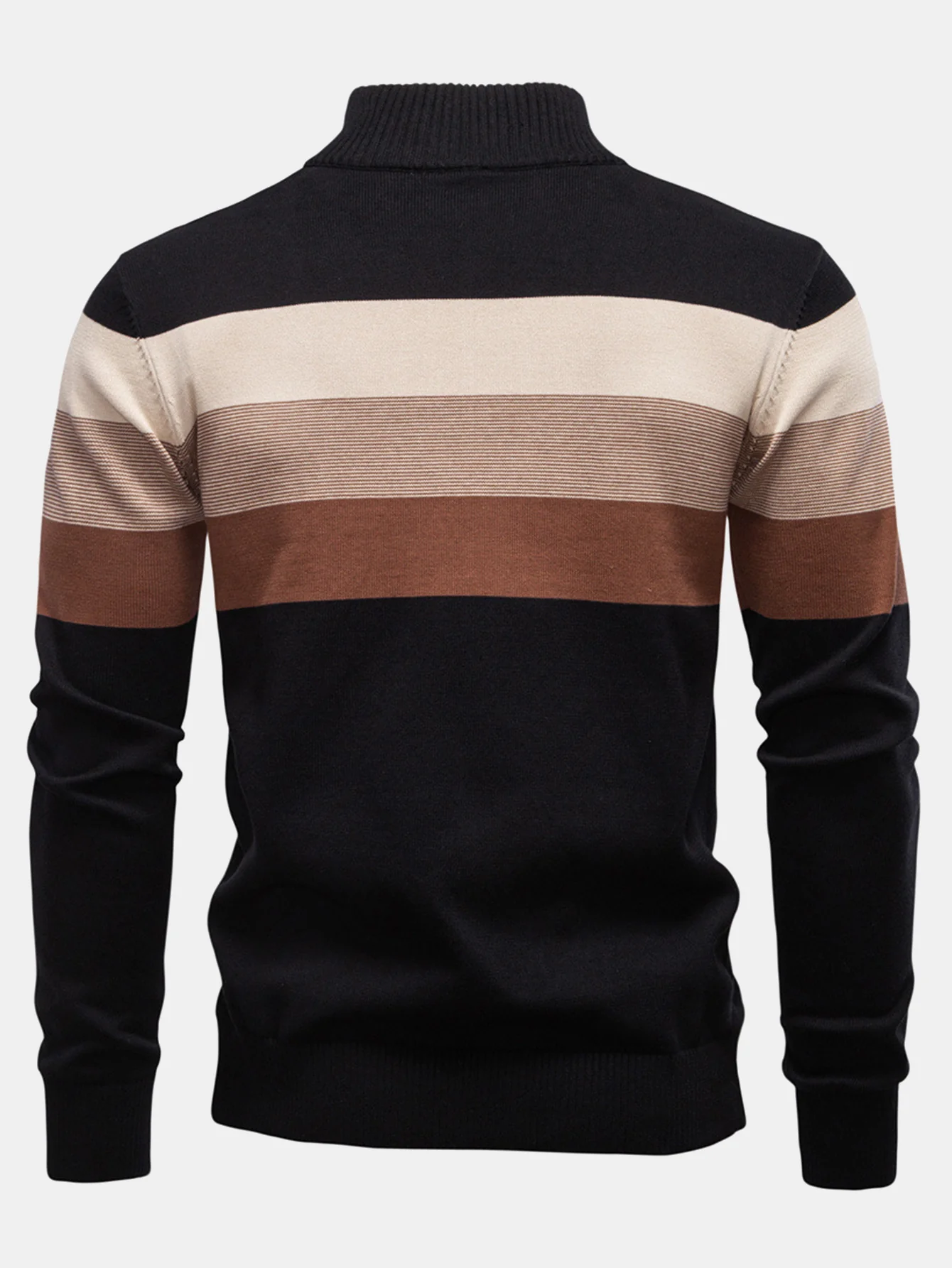 Kontraststreifen Quarter-Zip Pullover - Image 4