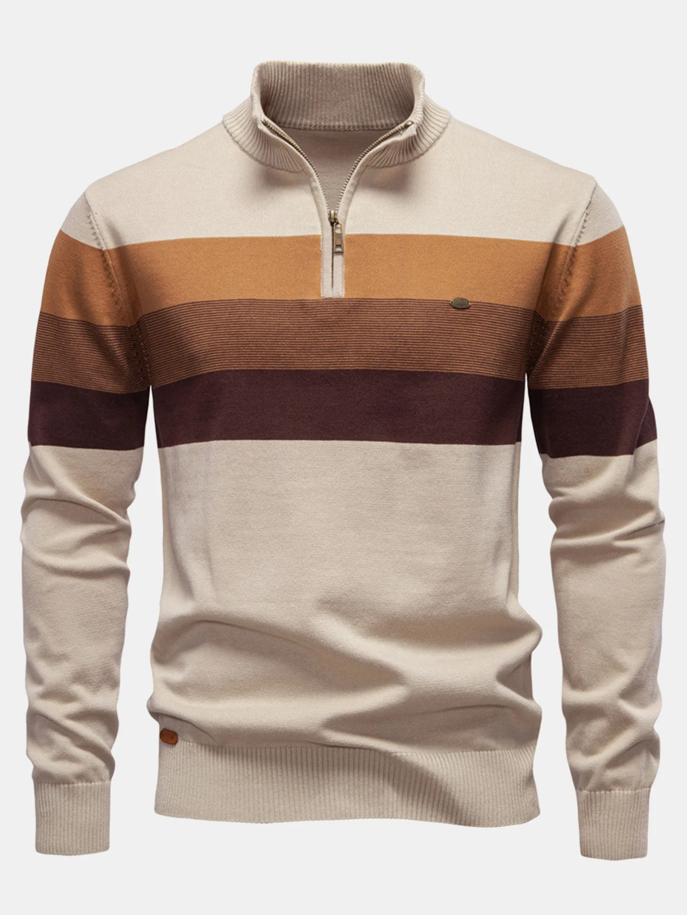 Kontraststreifen Quarter-Zip Pullover - Image 7