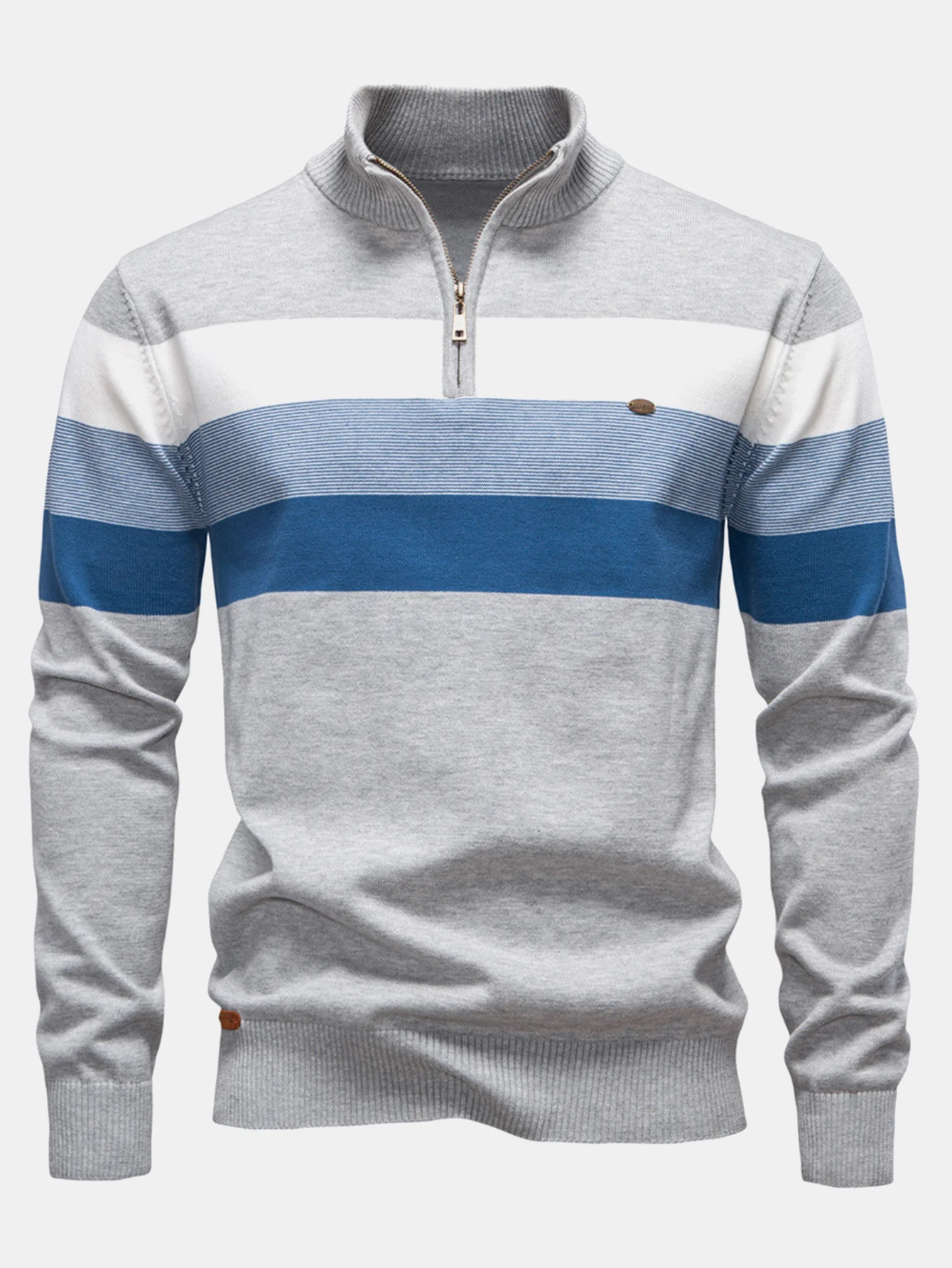 Kontraststreifen Quarter-Zip Pullover - Image 9
