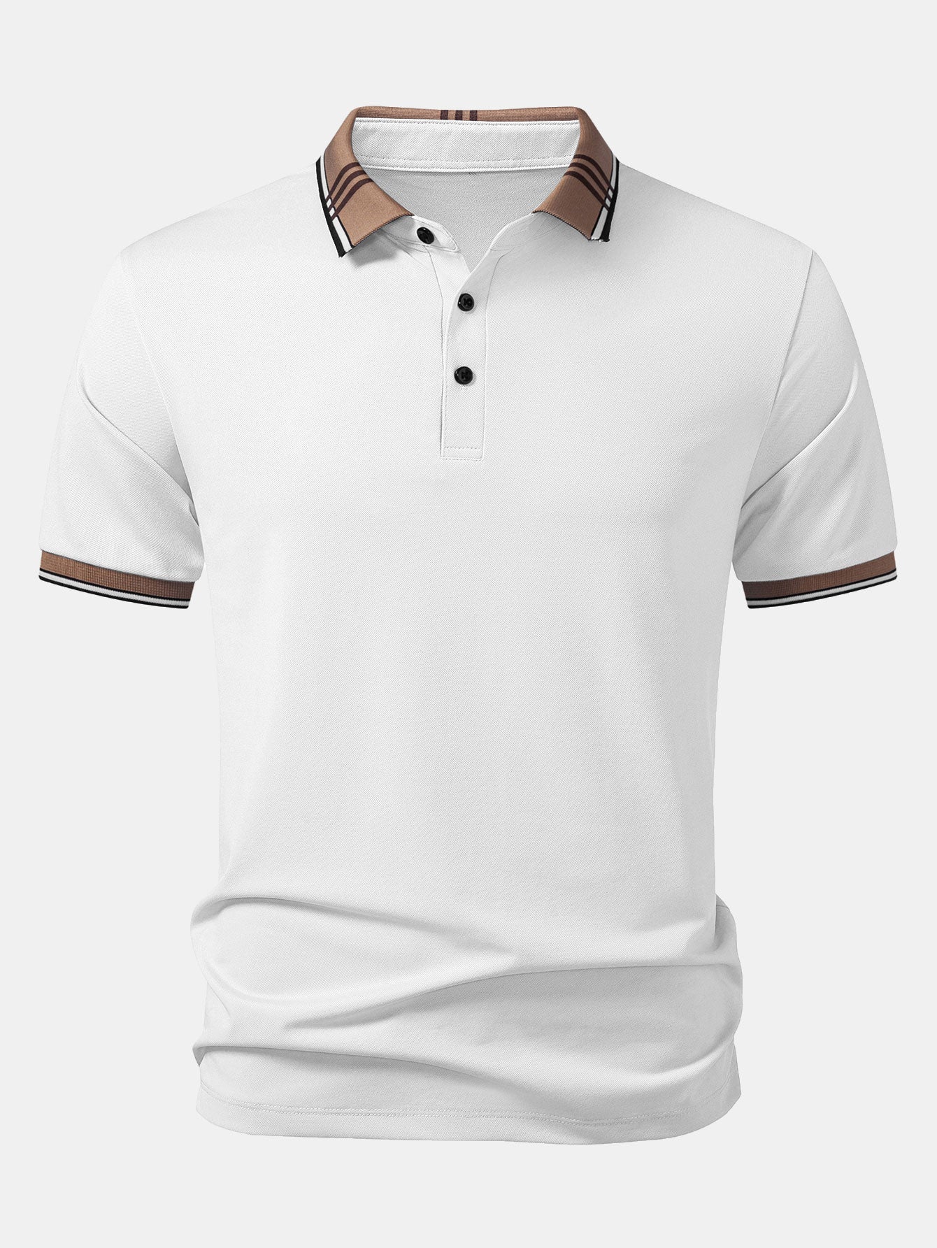 Contrast Striped Collar Polo