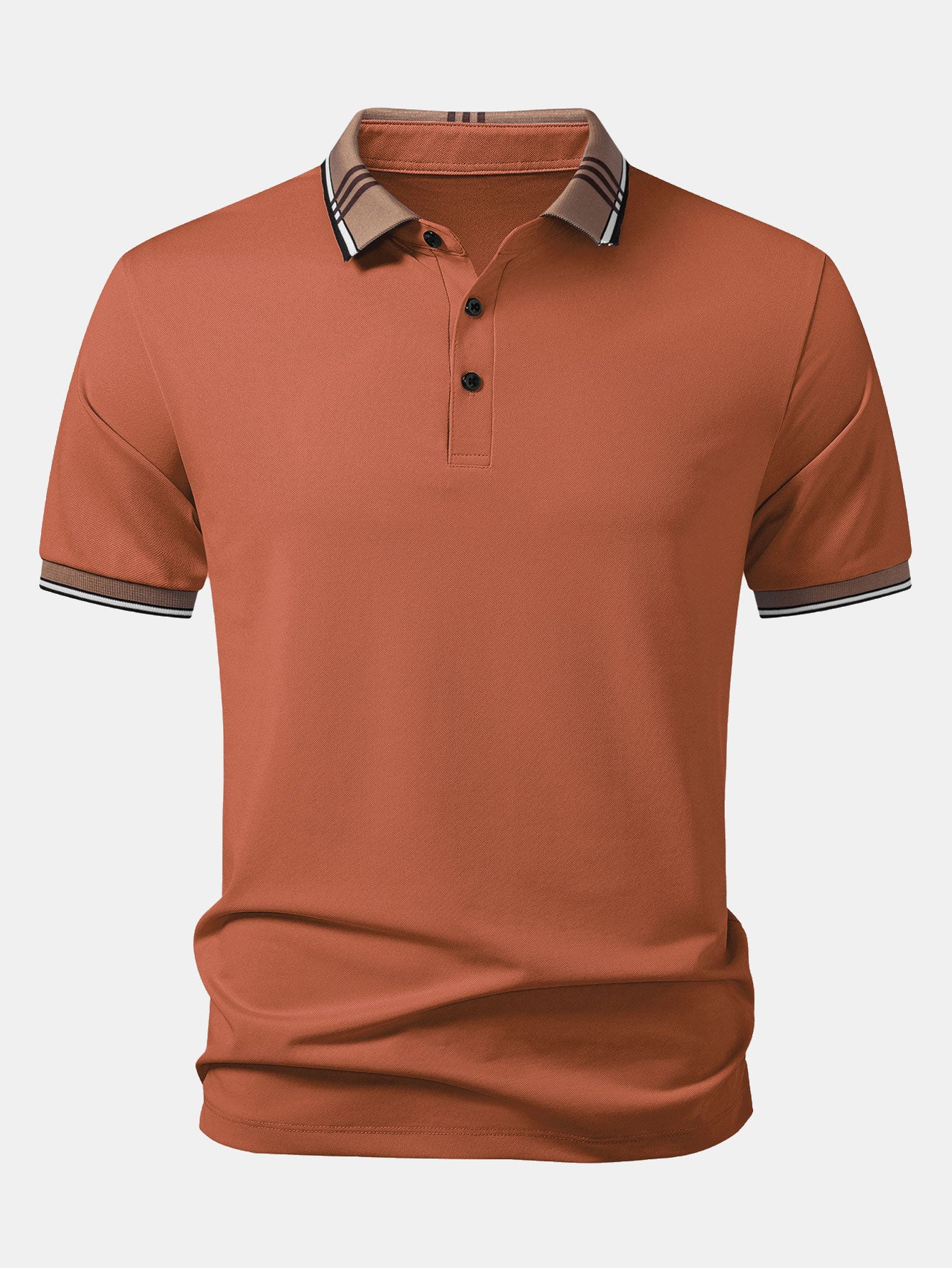 Contrast Striped Collar Polo - Image 11