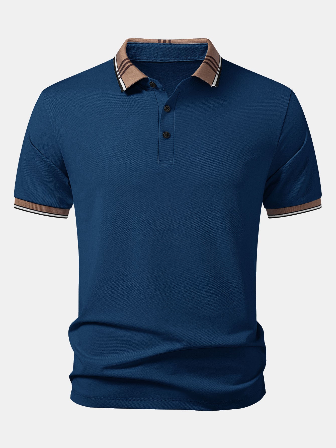 Contrast Striped Collar Polo - Image 7