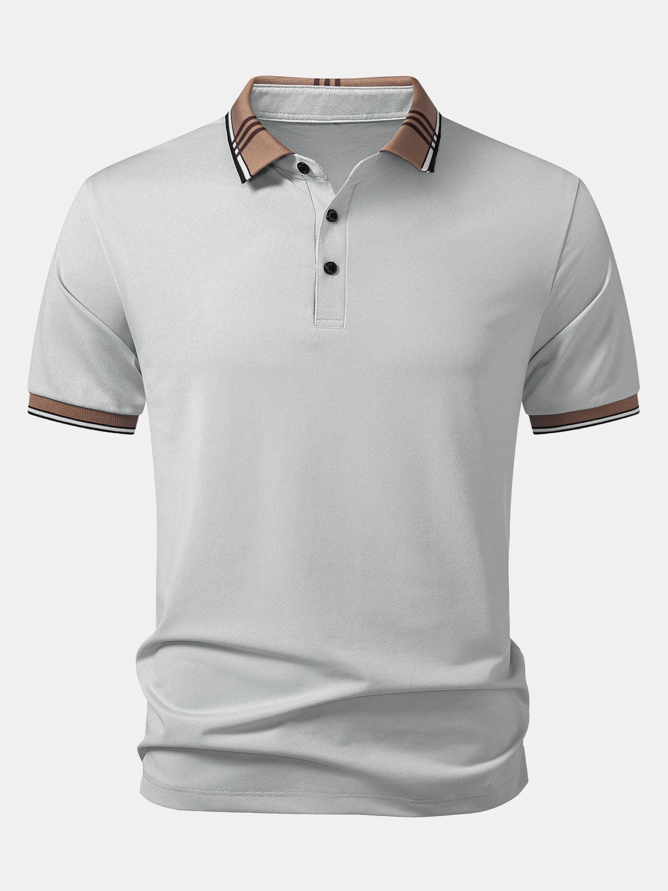 Contrast Striped Collar Polo - Image 9