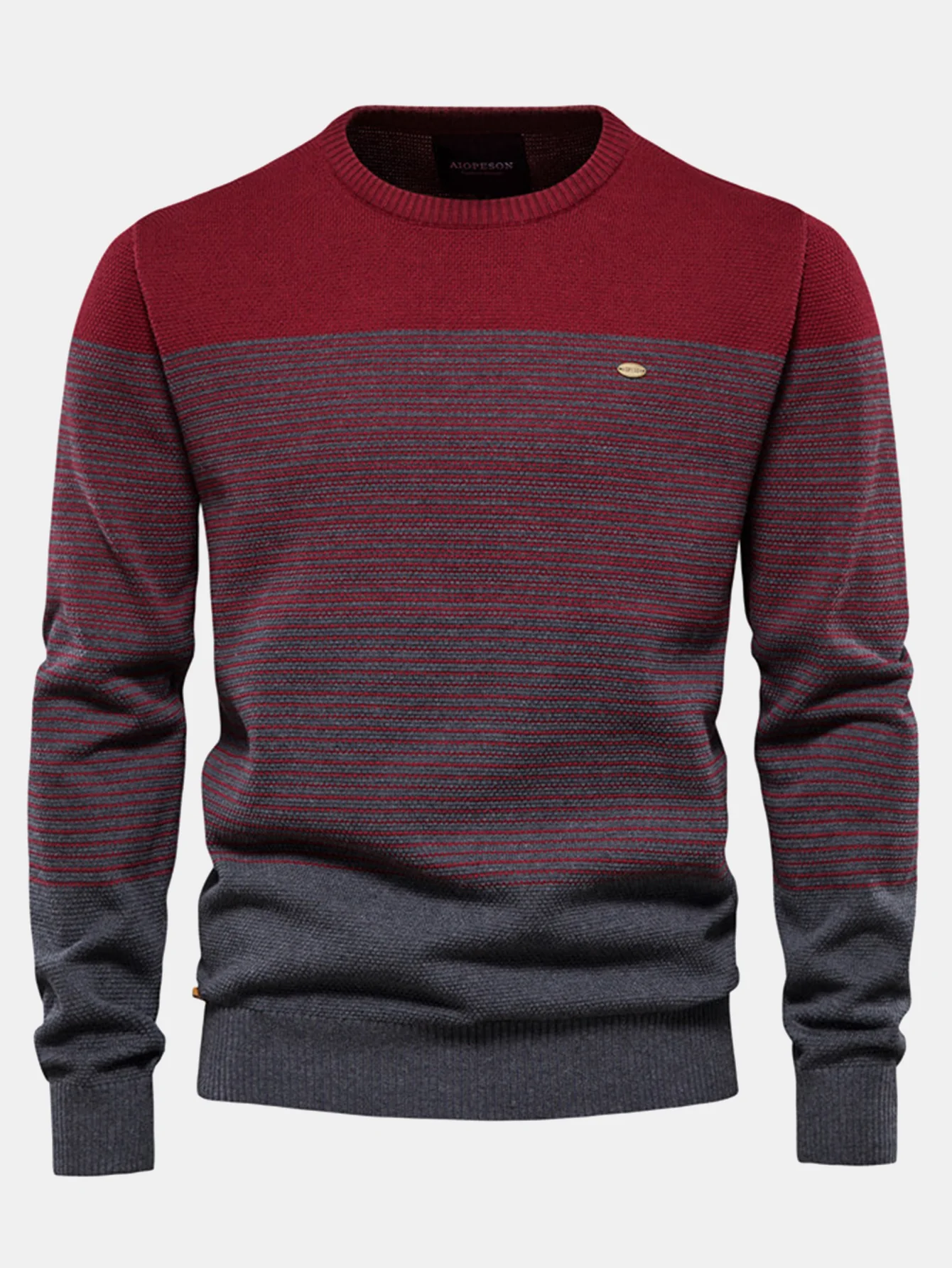 Kontrast gestreifter Pullover - Image 2