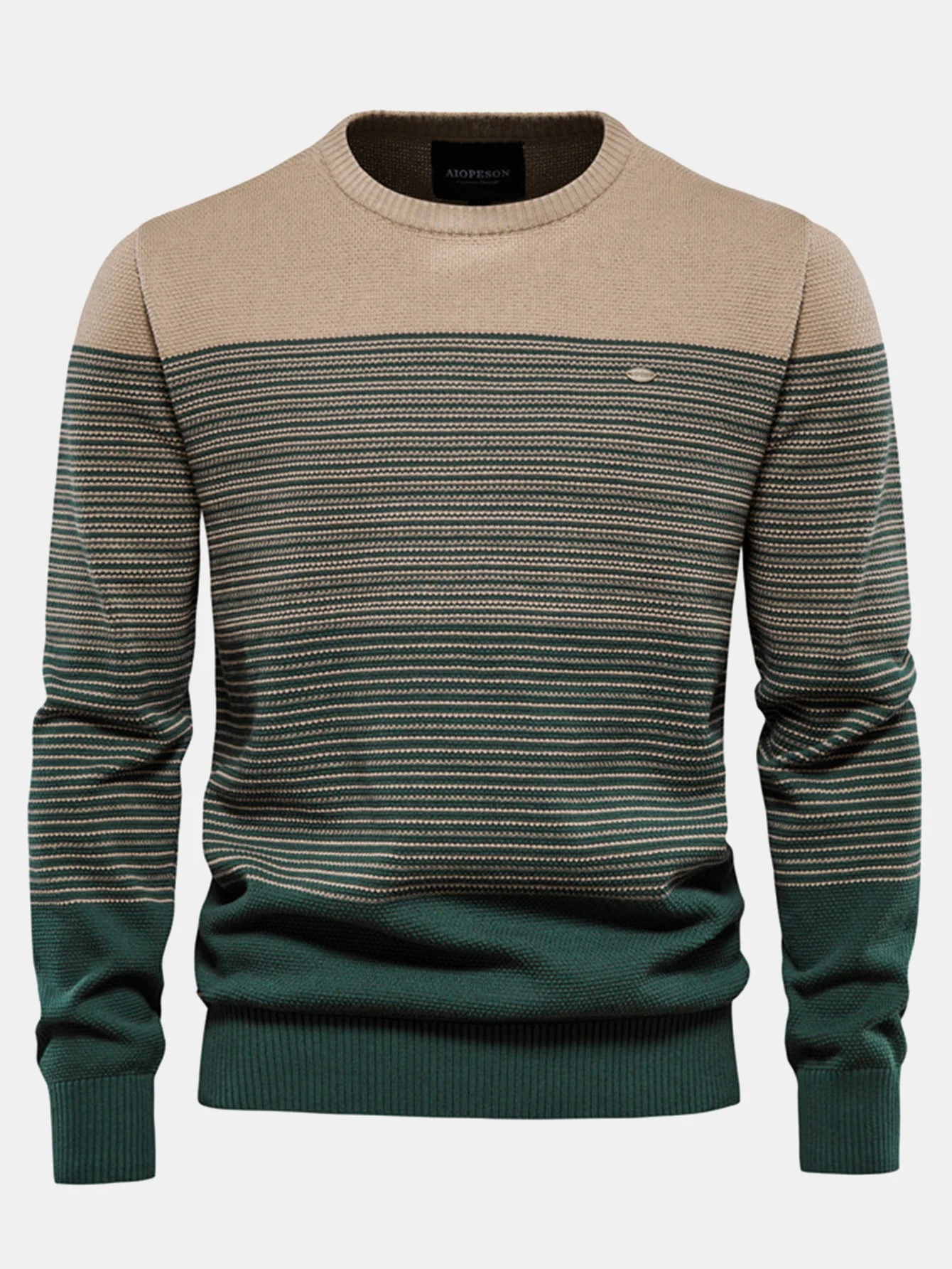 Kontrast gestreifter Pullover - Image 3