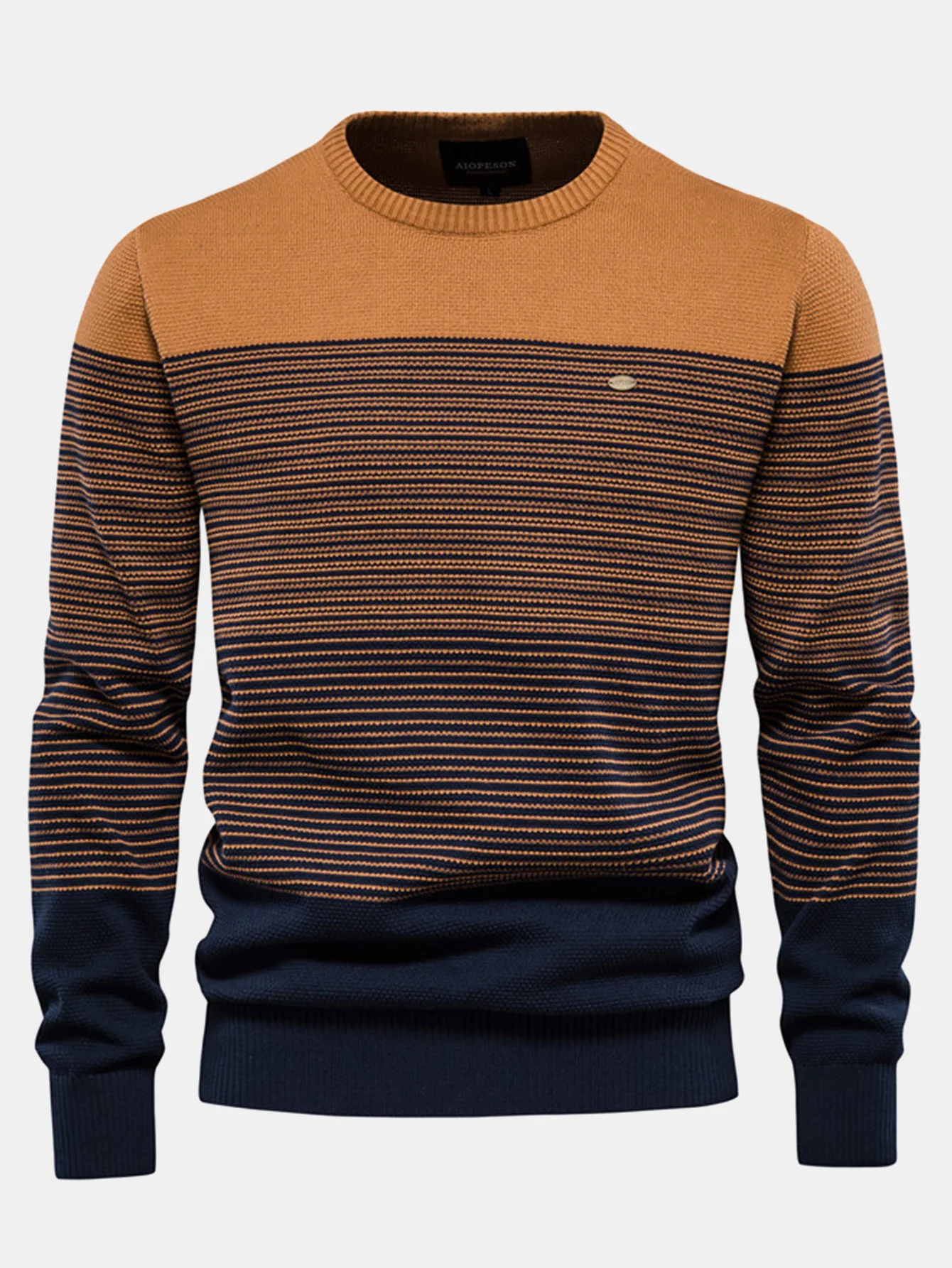 Kontrast gestreifter Pullover - Image 4