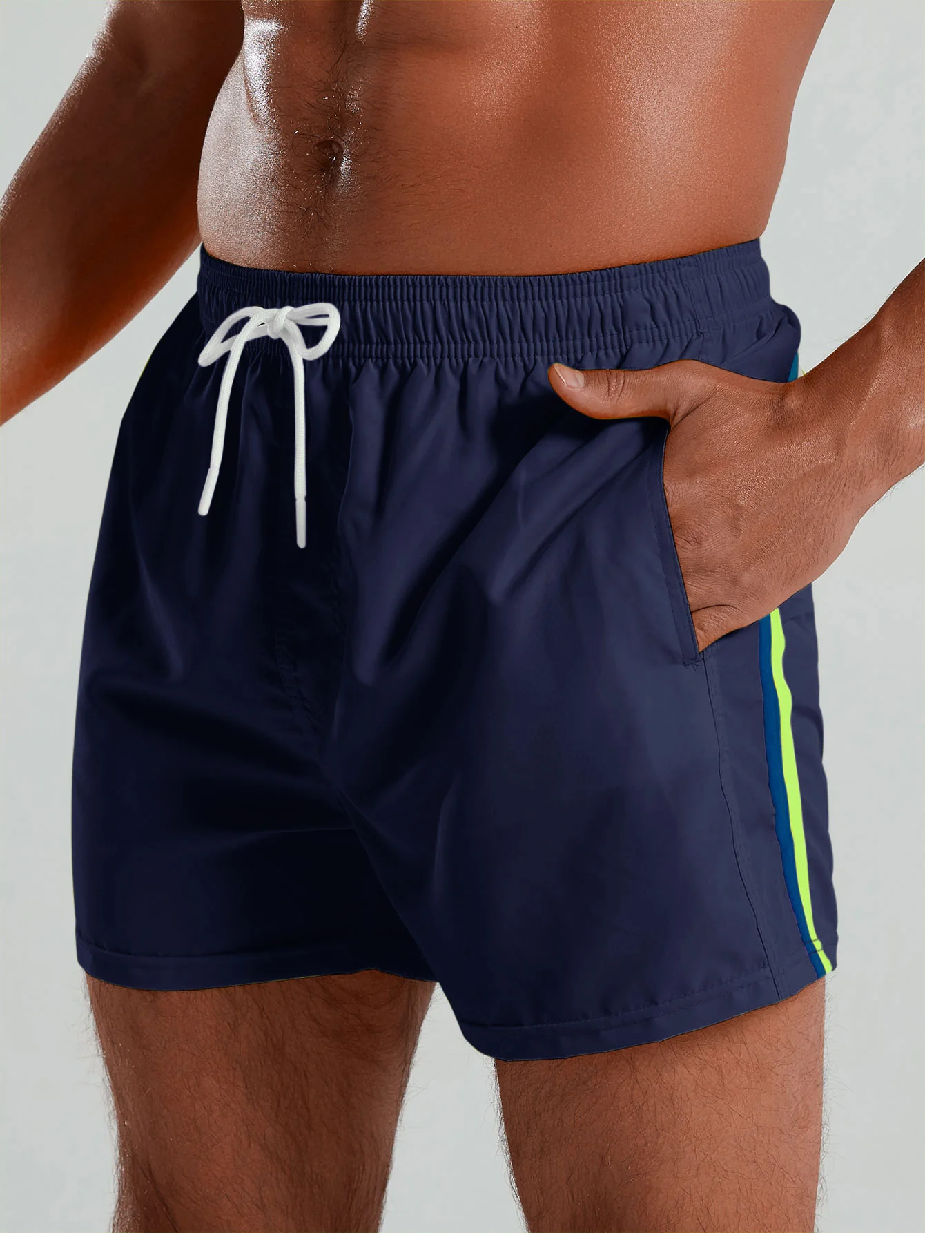 Contrast Trim 3" Swim Shorts - Image 4