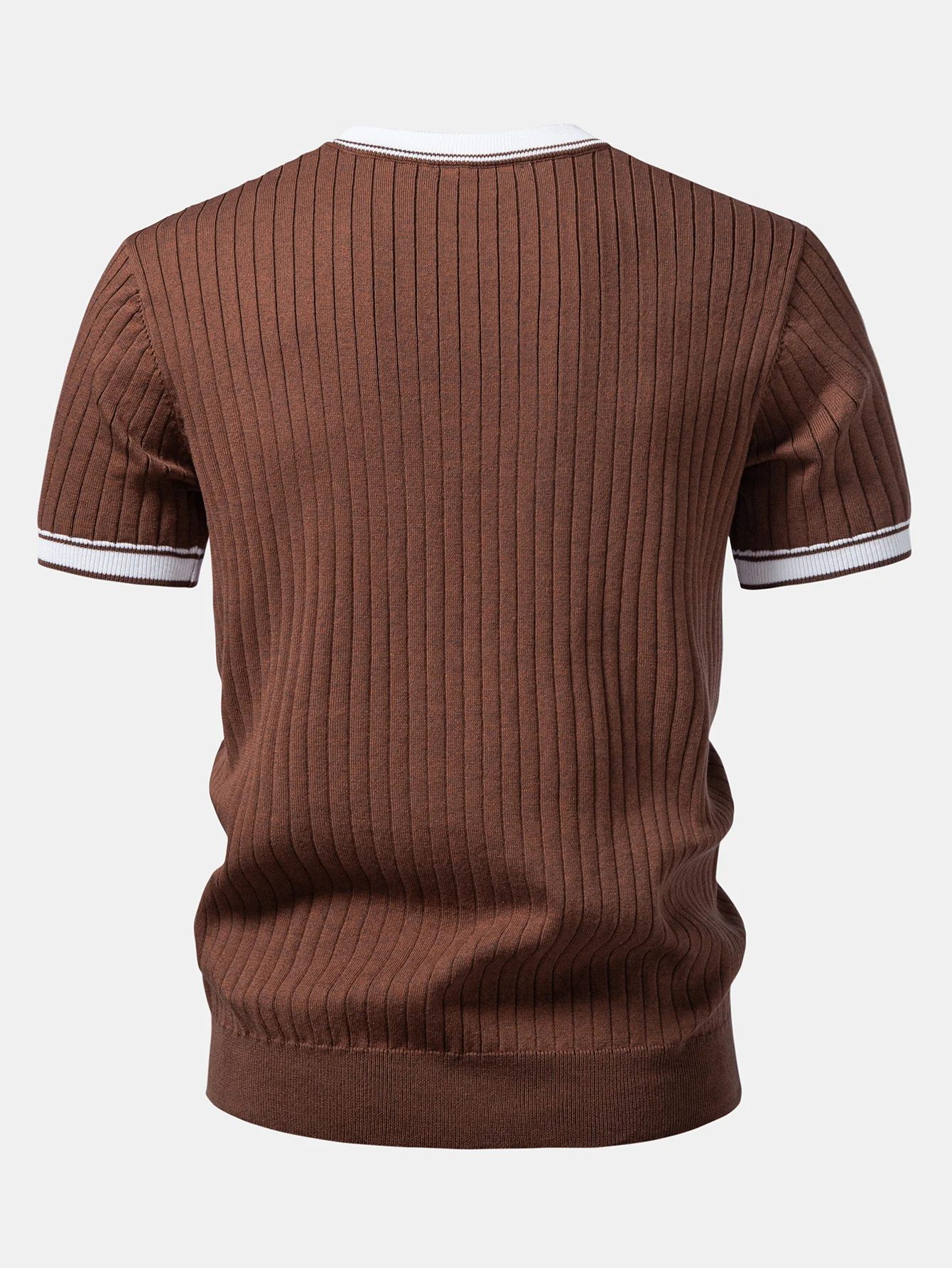 Contrast Trim Crew Neck Knit T-Shirt - Image 16
