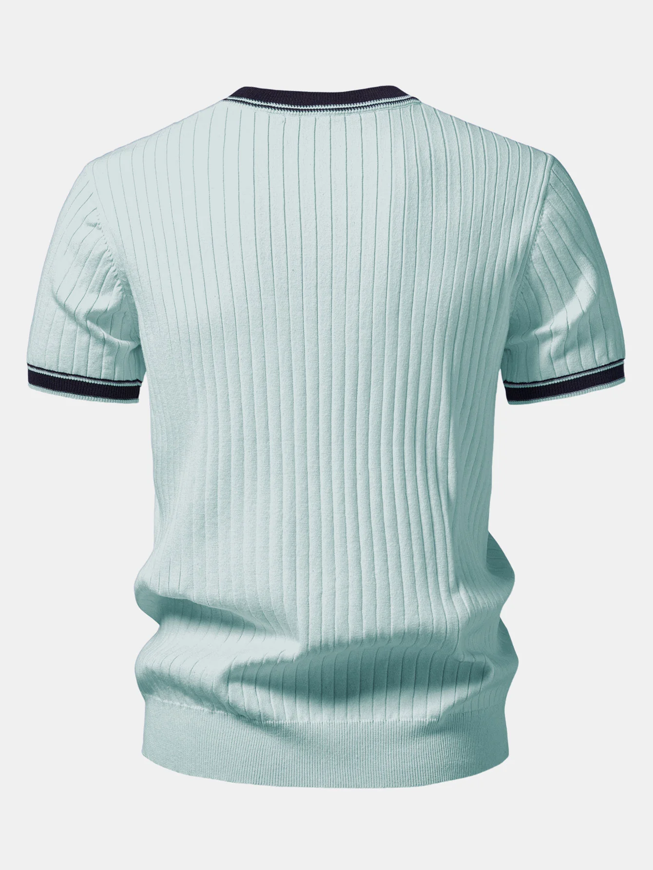 Contrast Trim Crew Neck Knit T-Shirt - Image 18