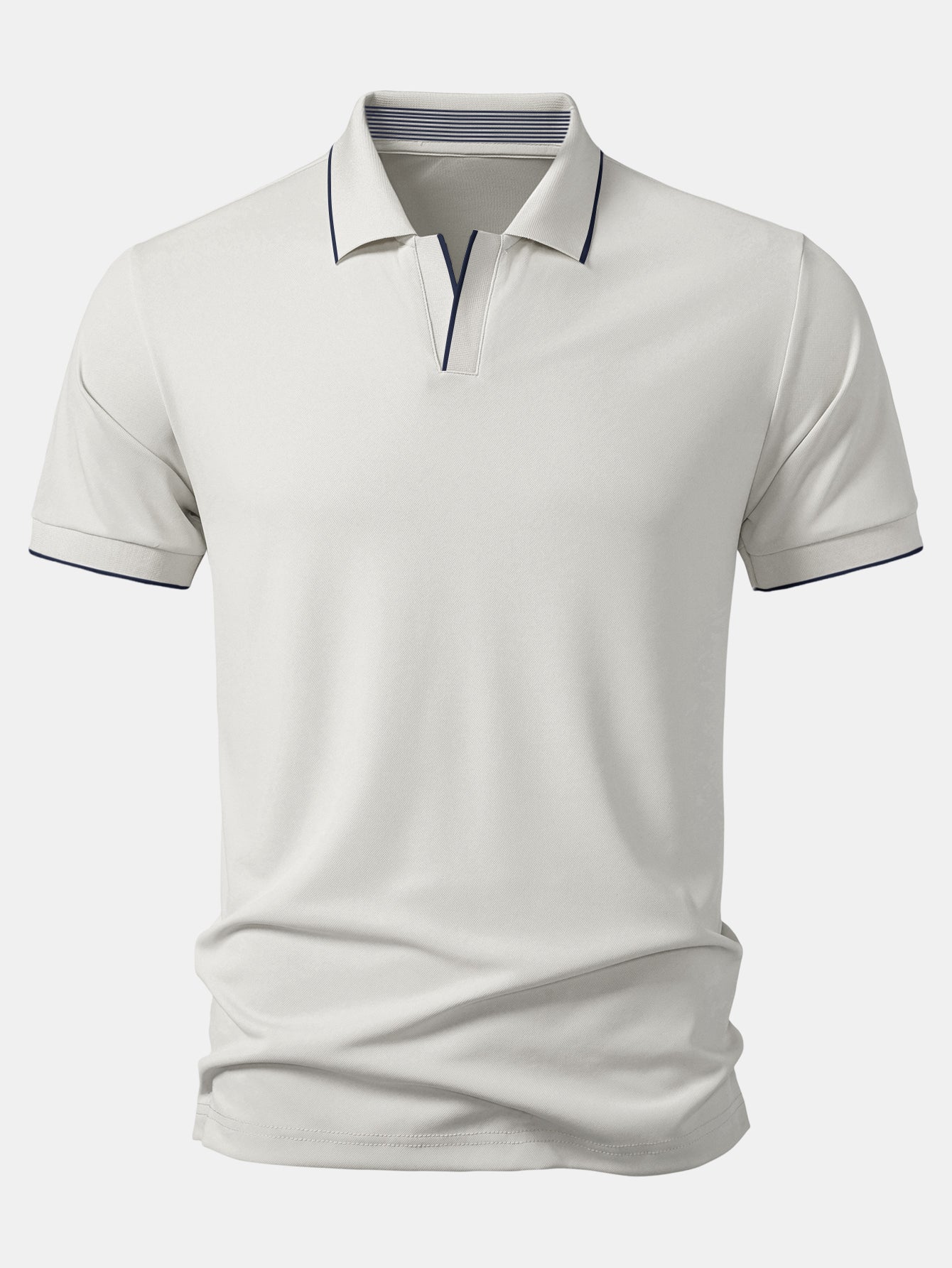 Contrast Trim Johnny Collar Polo - Image 7