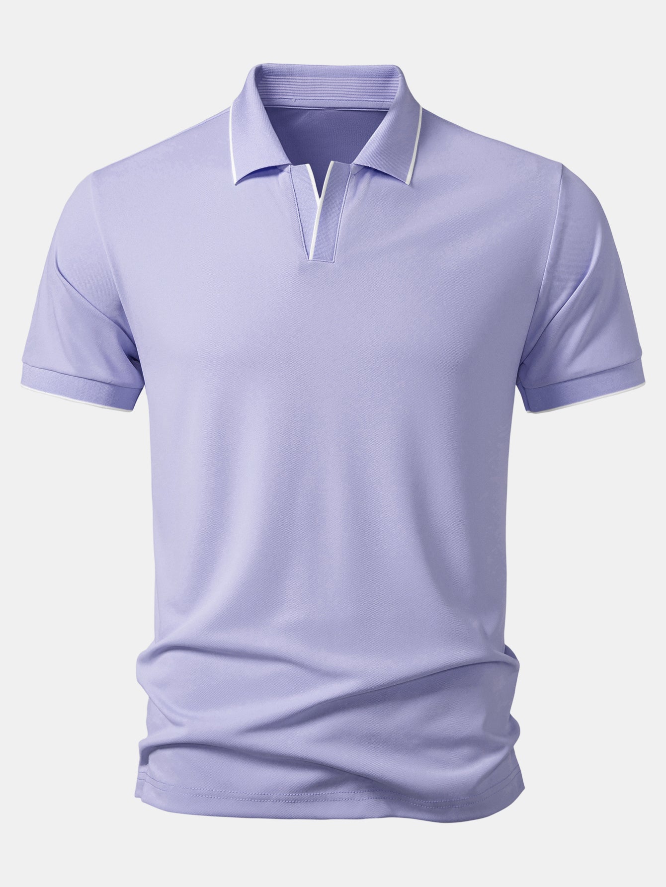 Contrast Trim Johnny Collar Polo - Image 8