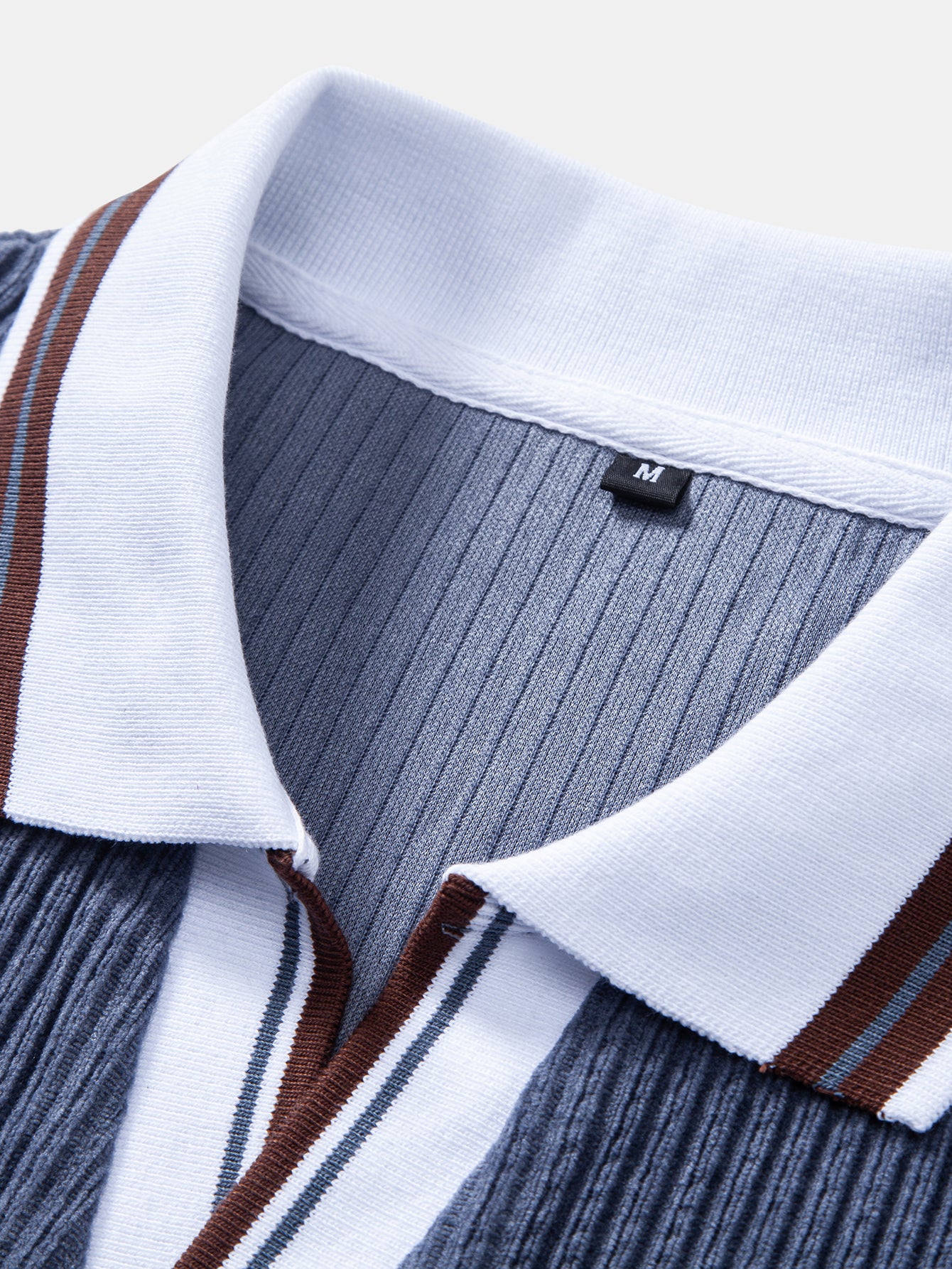 Contrast Trim Johnny Collar Polo Sweatshirt - Image 17