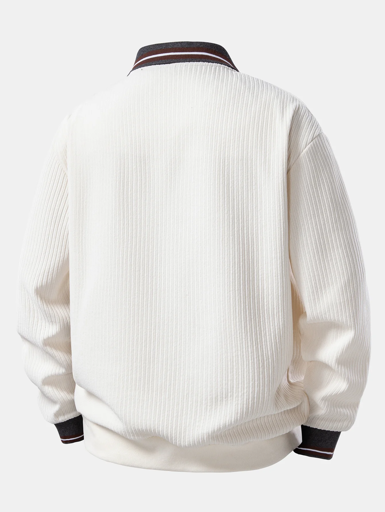 Contrast Trim Johnny Collar Polo Sweatshirt - Image 8