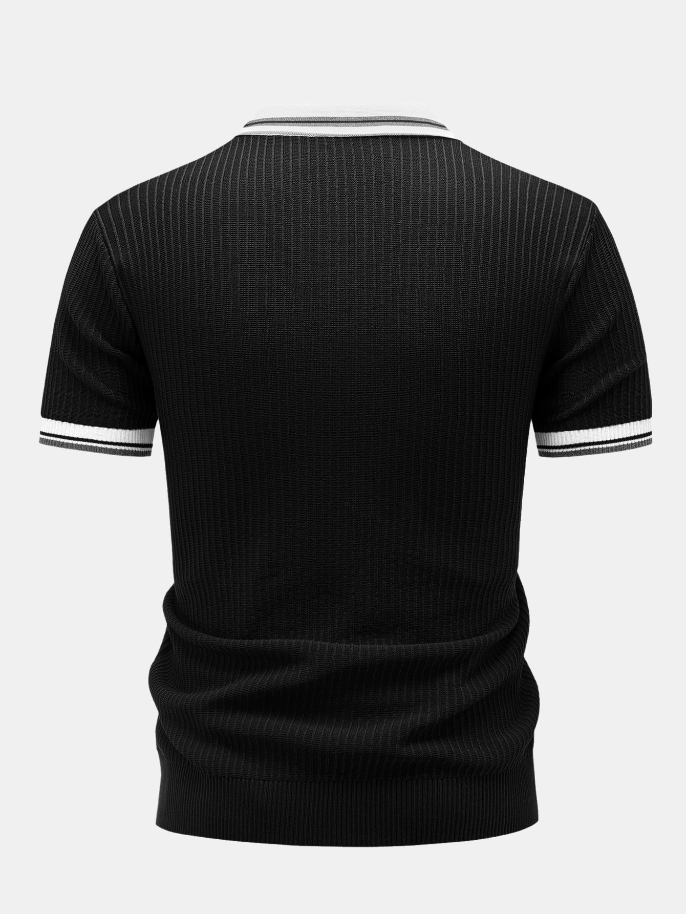 Contrast Trim Knit Polo Shirt & Slim Fit Tapered Trousers - Image 11