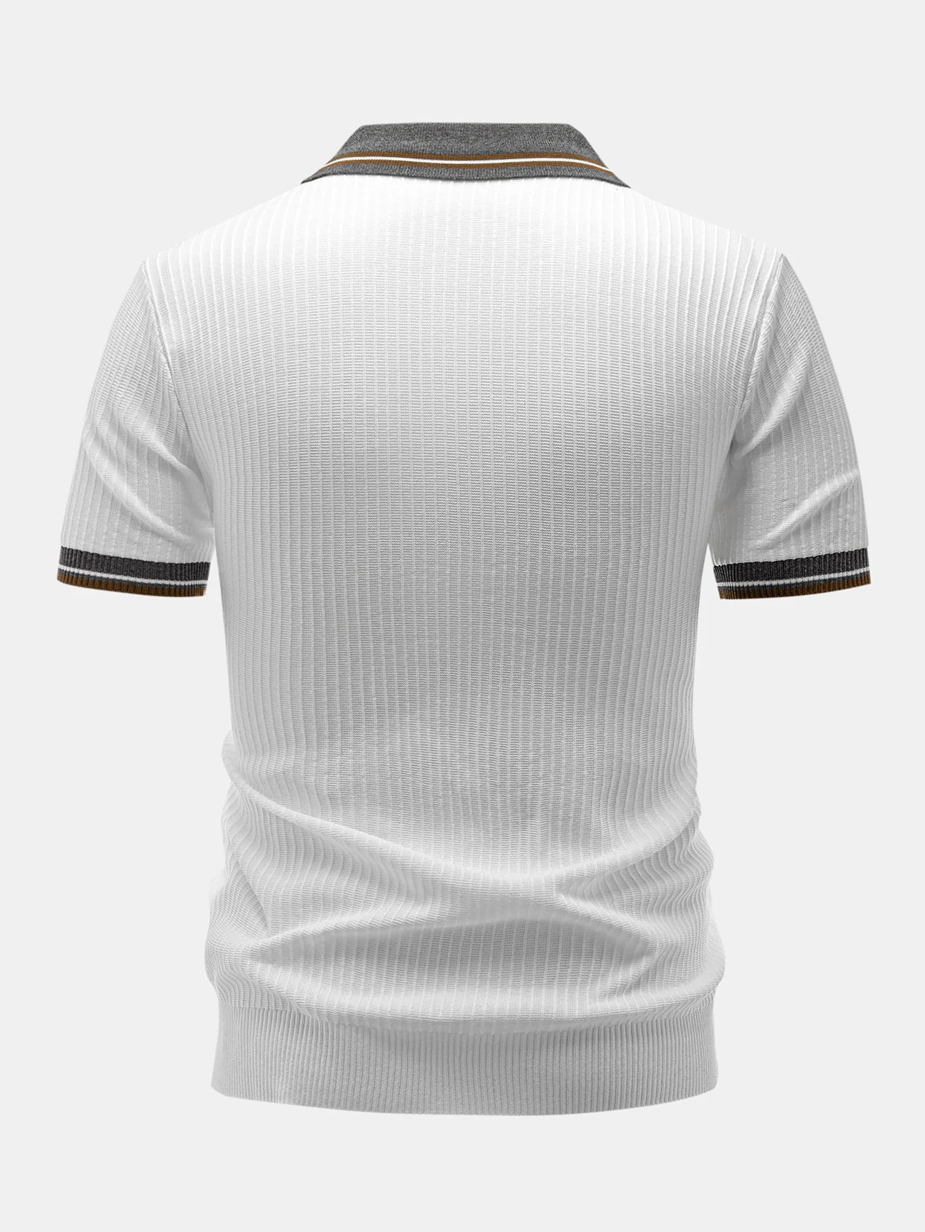 Contrast Trim Knit Polo Shirt & Slim Fit Tapered Trousers - Image 13