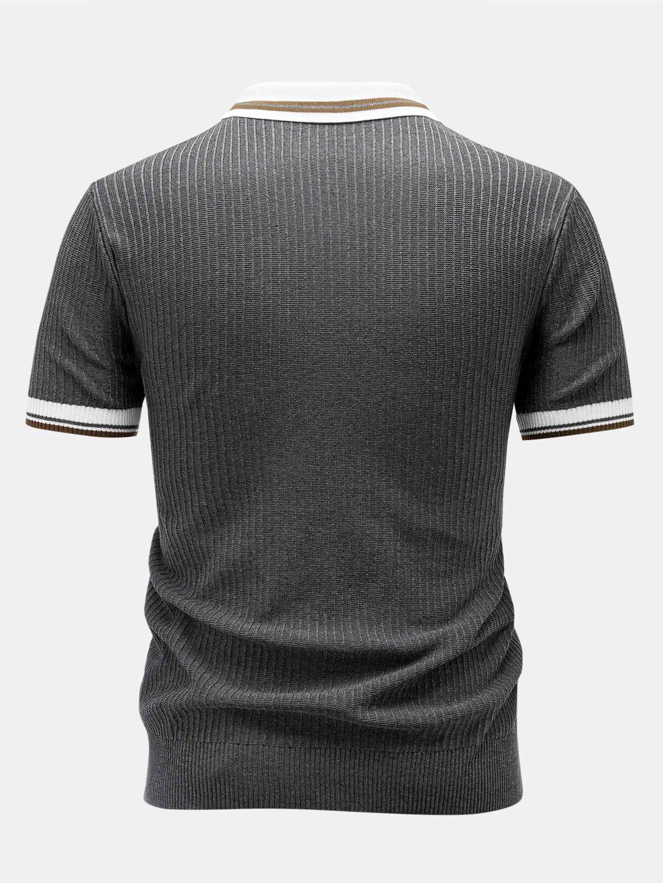 Contrast Trim Knit Polo Shirt & Slim Fit Tapered Trousers - Image 15