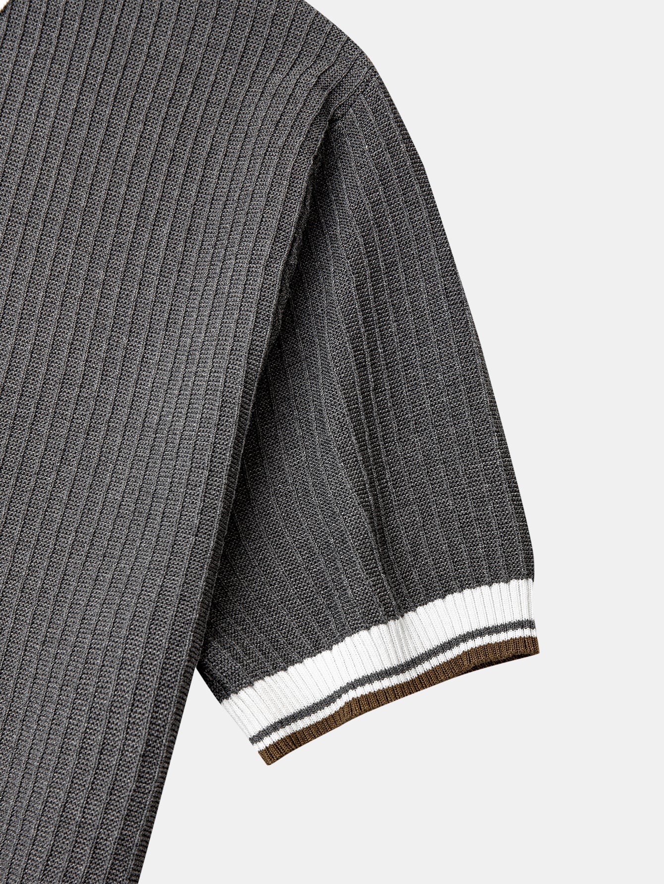 Contrast Trim Knit Polo Shirt & Slim Fit Tapered Trousers - Image 29
