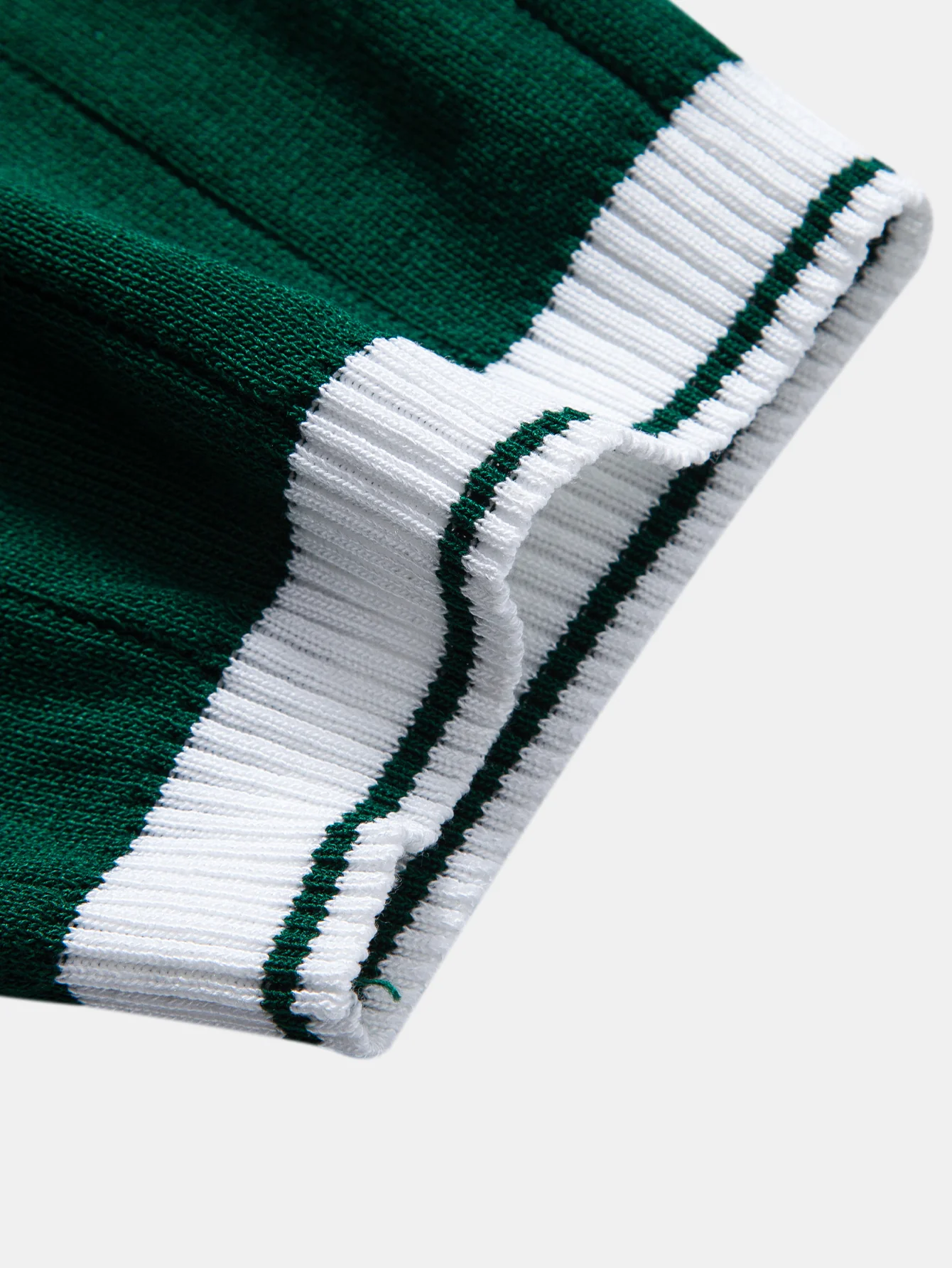 Contrast Trim Ribbed Johnny Collar Knit Polo - Image 17