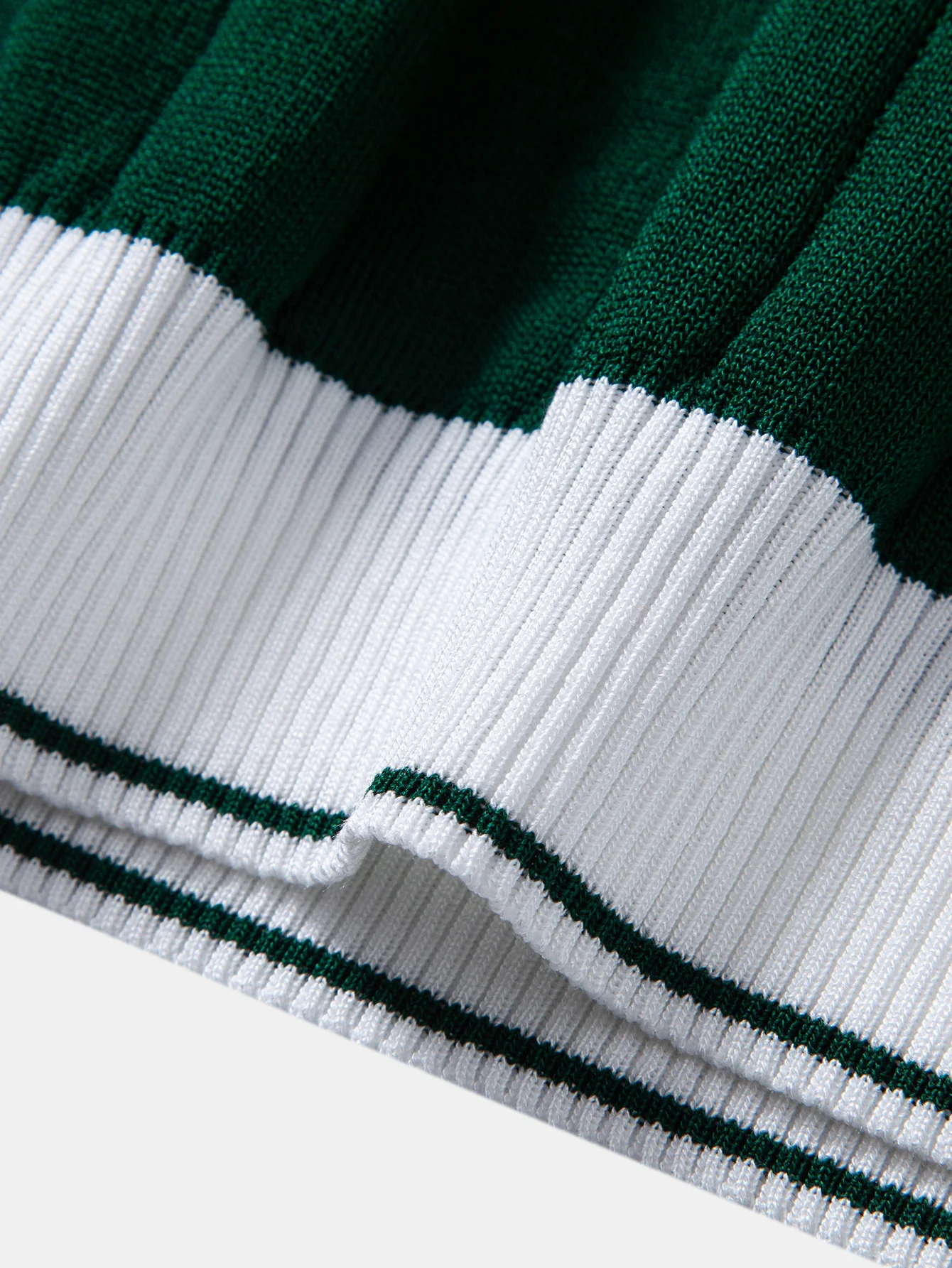 Contrast Trim Ribbed Johnny Collar Knit Polo - Image 18