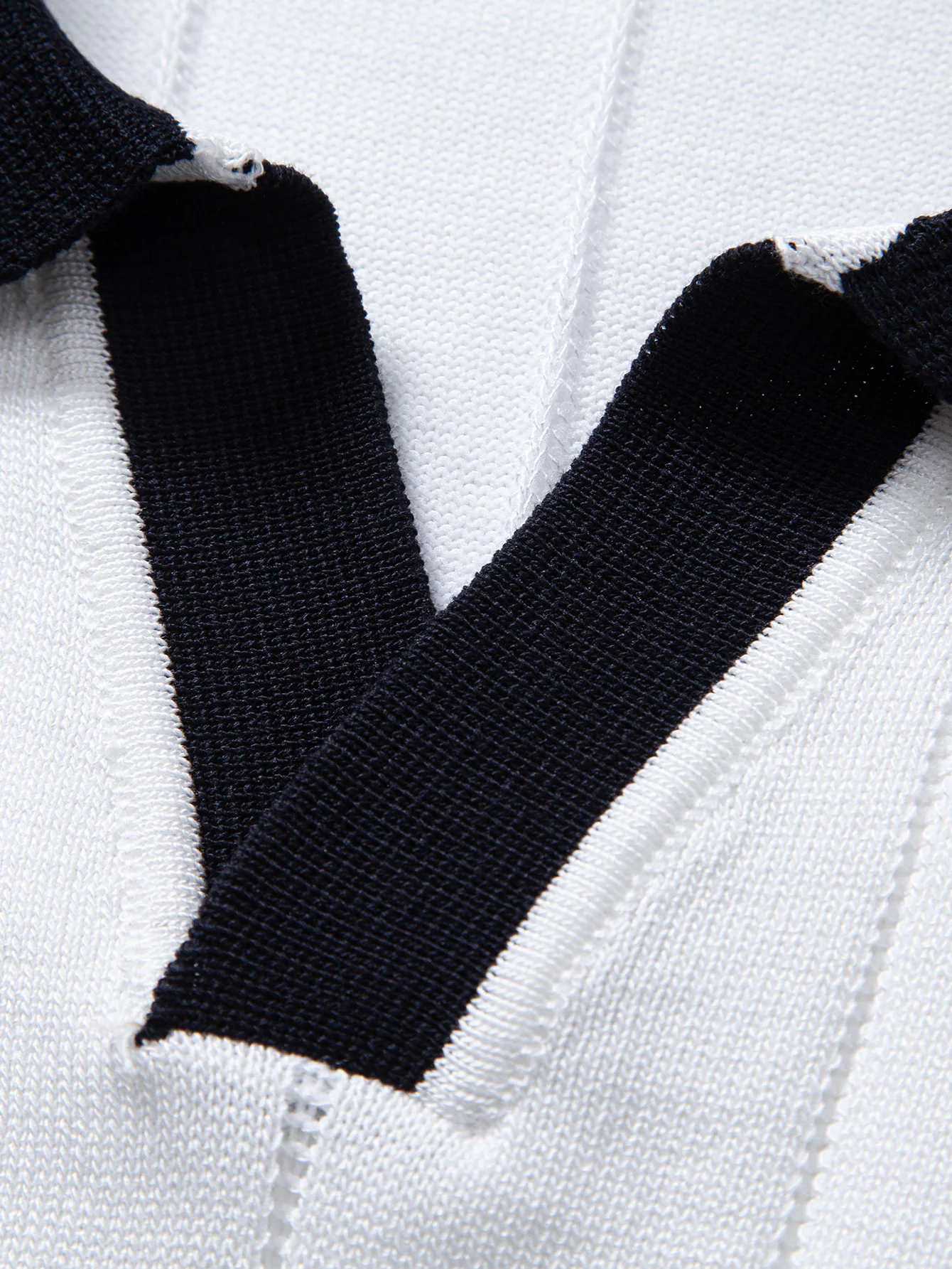 Contrast Trim Ribbed Johnny Collar Knit Polo & Straight Leg Ribbed Pants - Image 18
