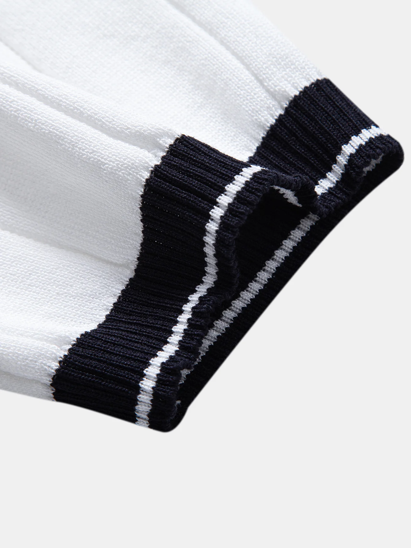 Contrast Trim Ribbed Johnny Collar Knit Polo & Straight Leg Ribbed Pants - Image 20