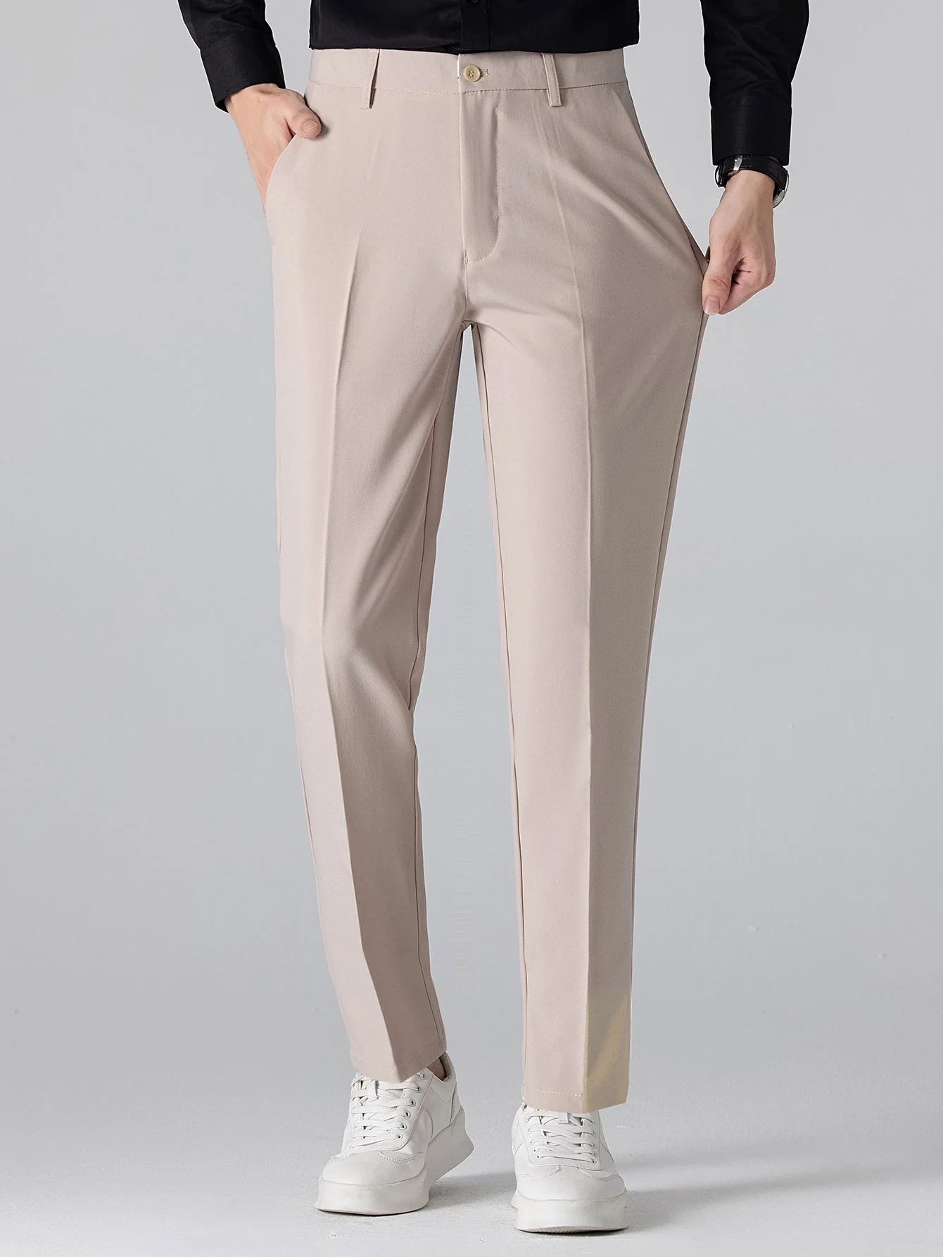 Twisted Jacquard Knit Shirt & Slim Fit Tapered Trousers - Image 12