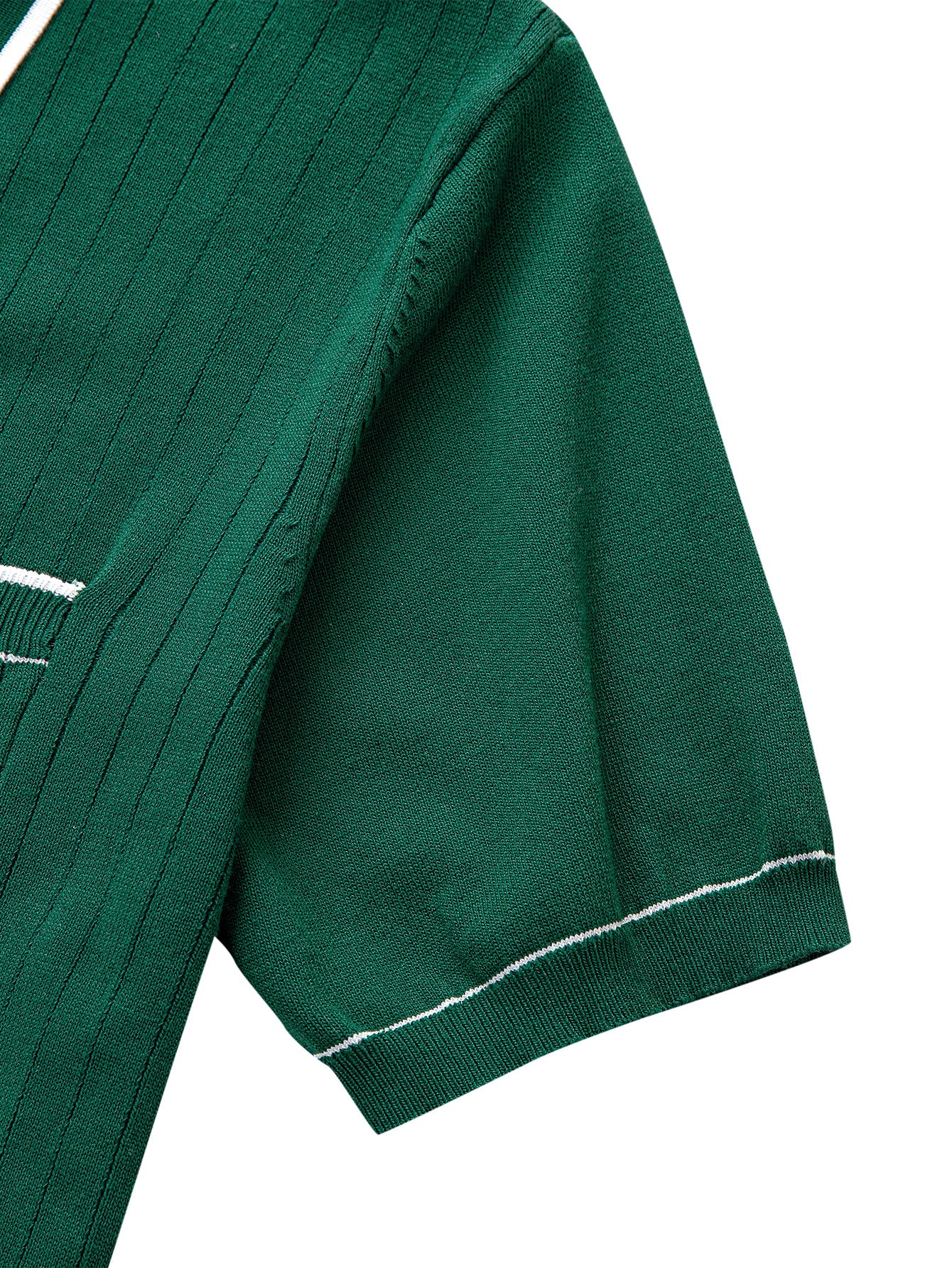 Contrast Trim Ribbed Knit Shirt - Image 6