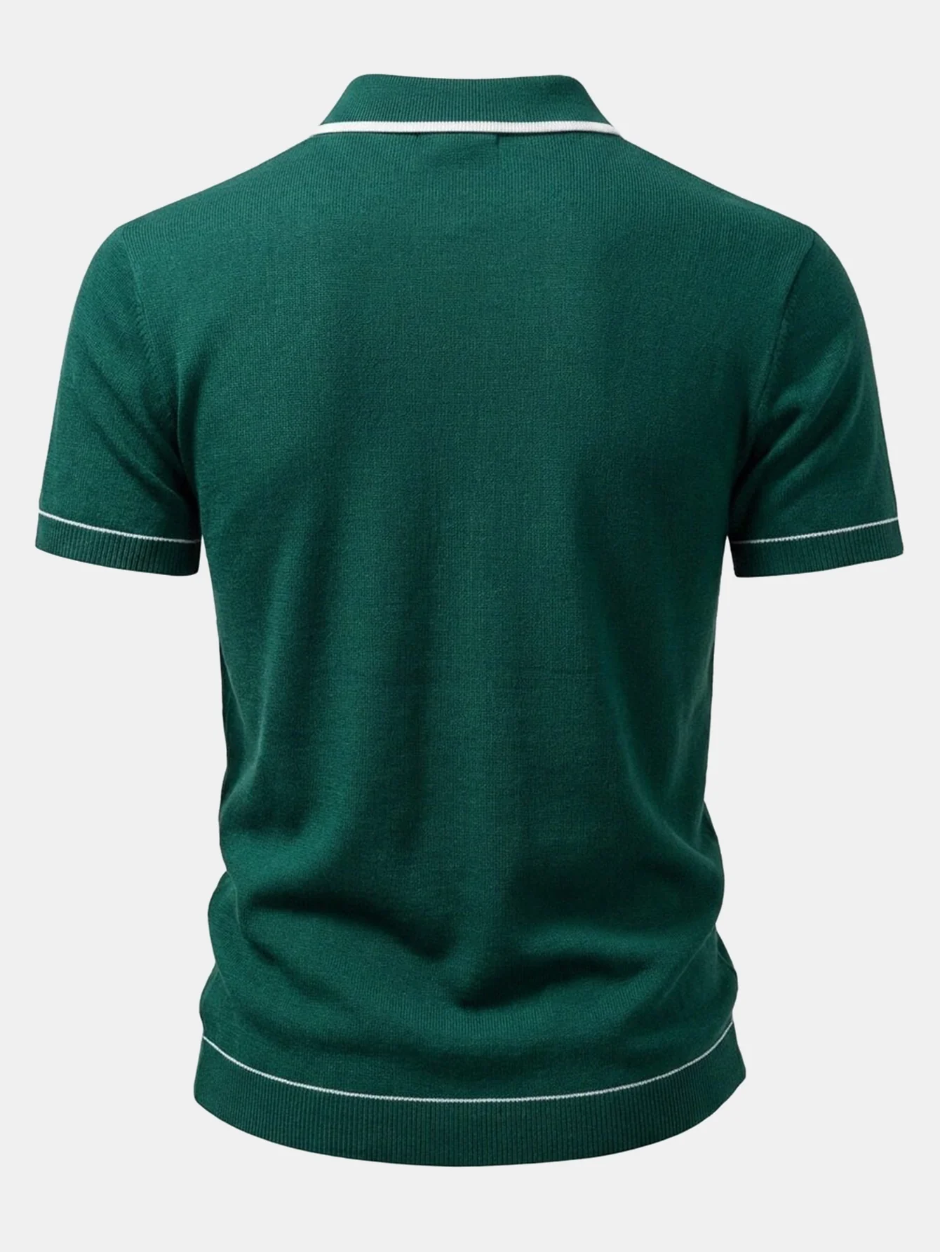 Contrast Trim Ribbed Knit Shirt - Image 2