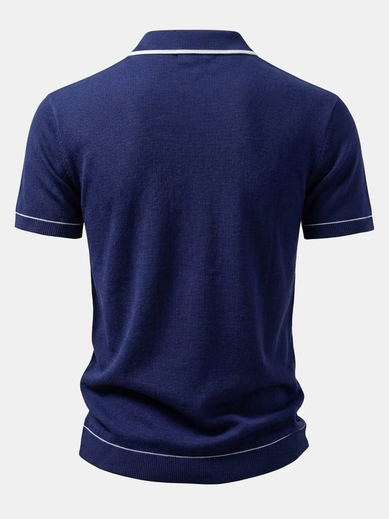 Contrast Trim Ribbed Knit Shirt - Image 4