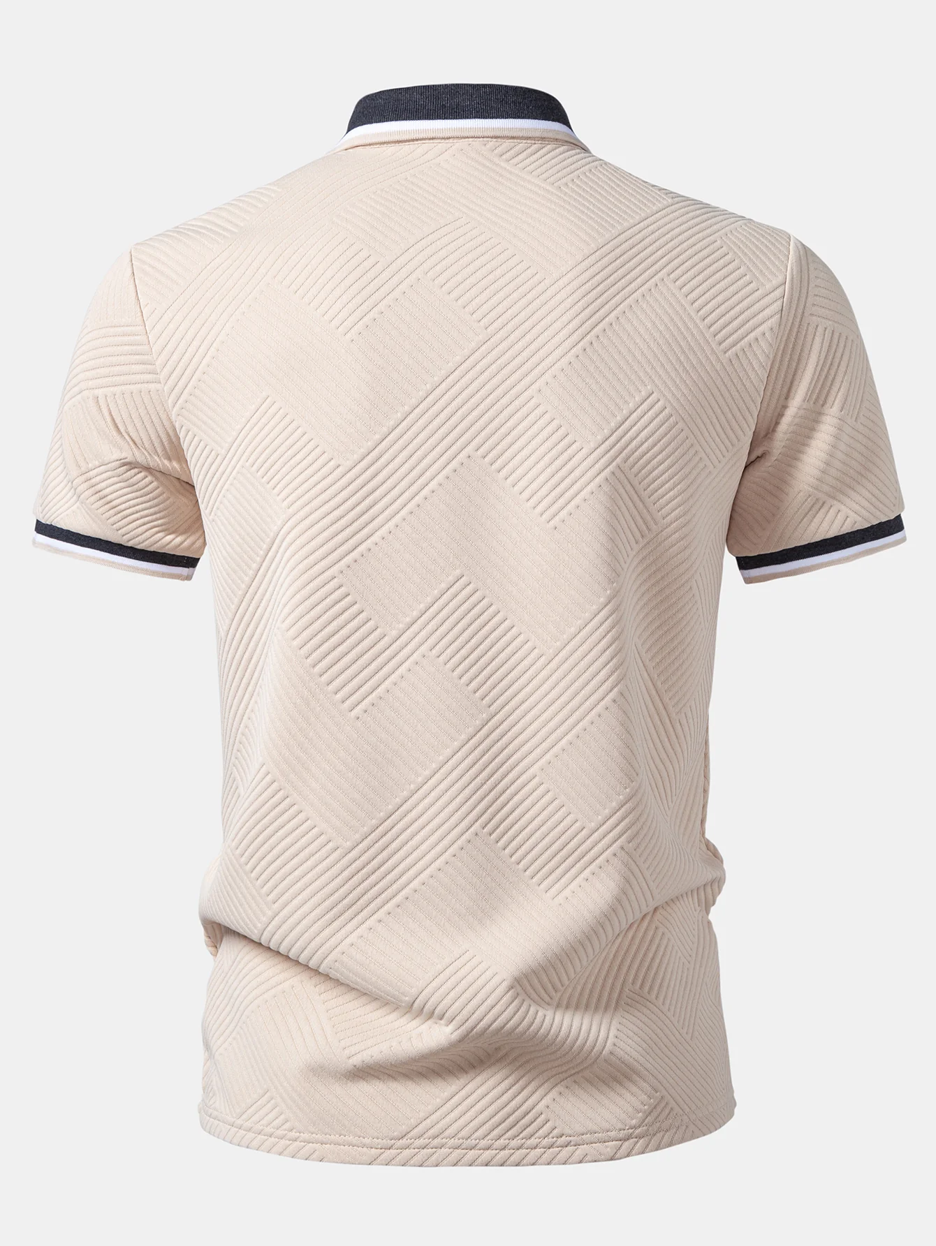 Contrast Trim Stripe Jacquard Polo - Image 2