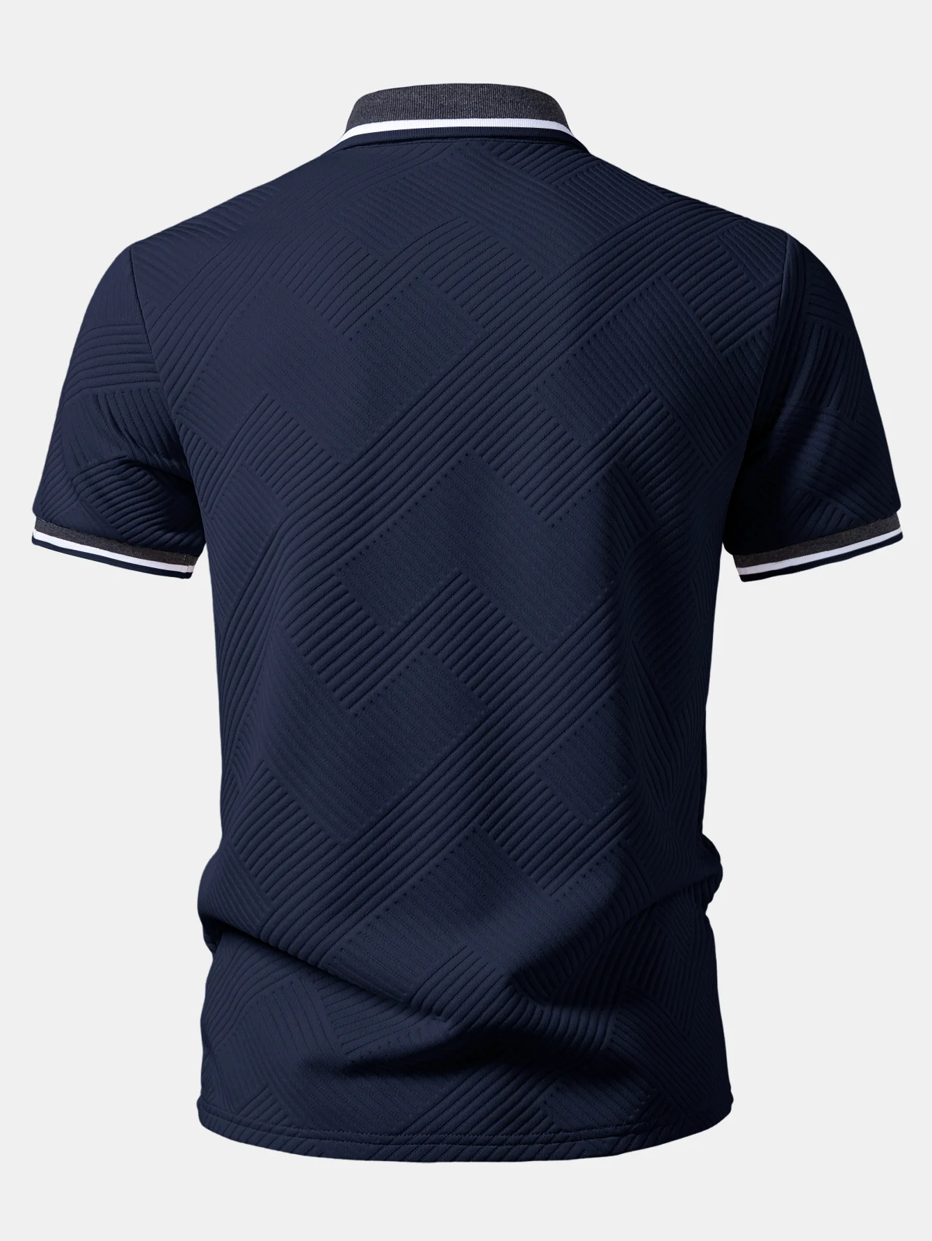 Contrast Trim Stripe Jacquard Polo - Image 4
