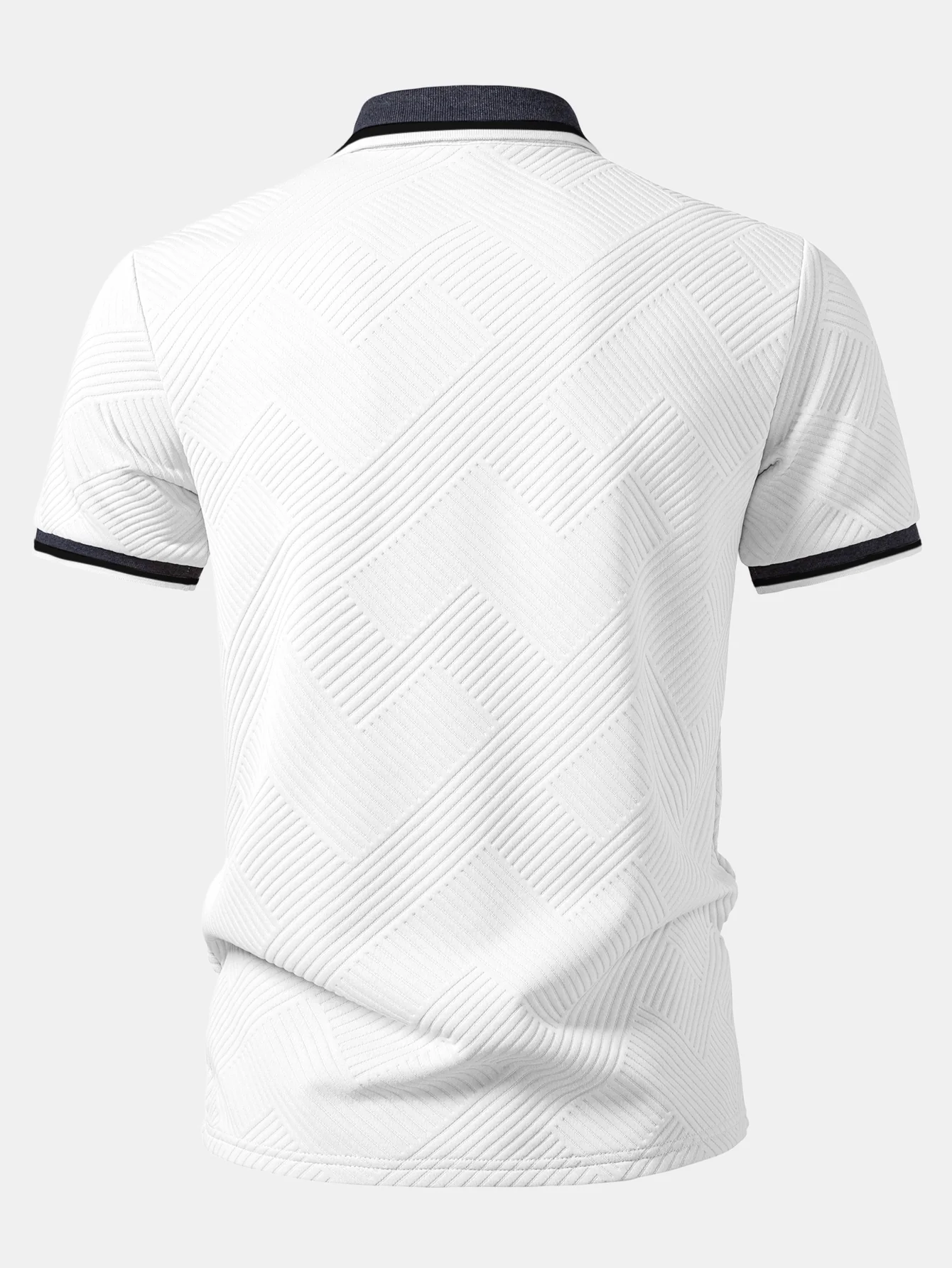 Contrast Trim Stripe Jacquard Polo - Image 8