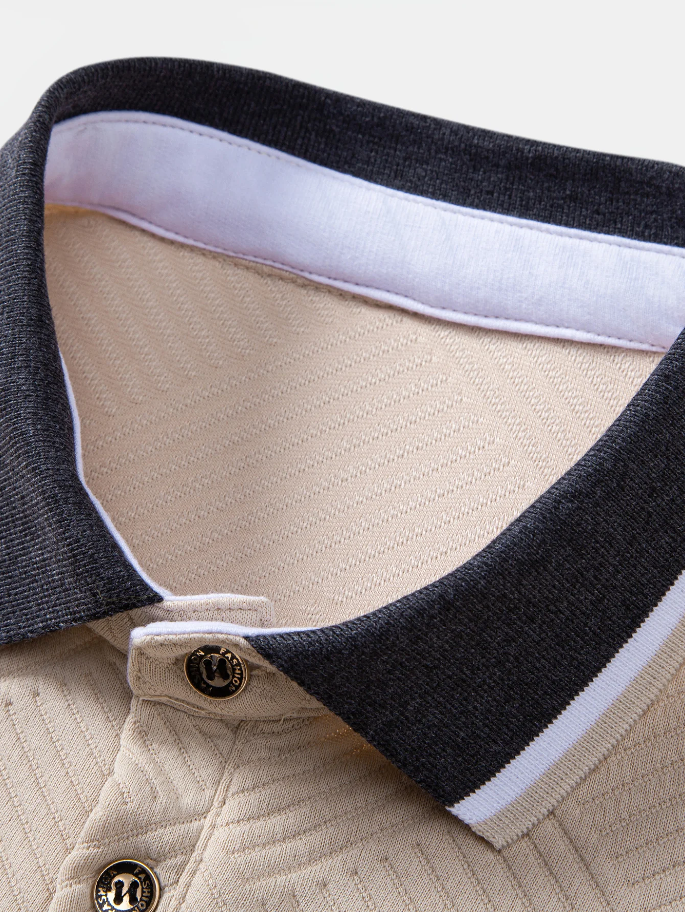 Contrast Trim Stripe Jacquard Polo - Image 9