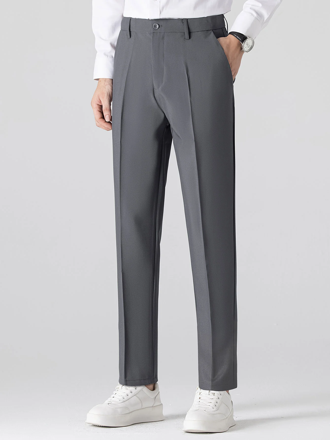 Twisted Jacquard Knit Polo & Slim Fit Tapered Trousers - Image 28