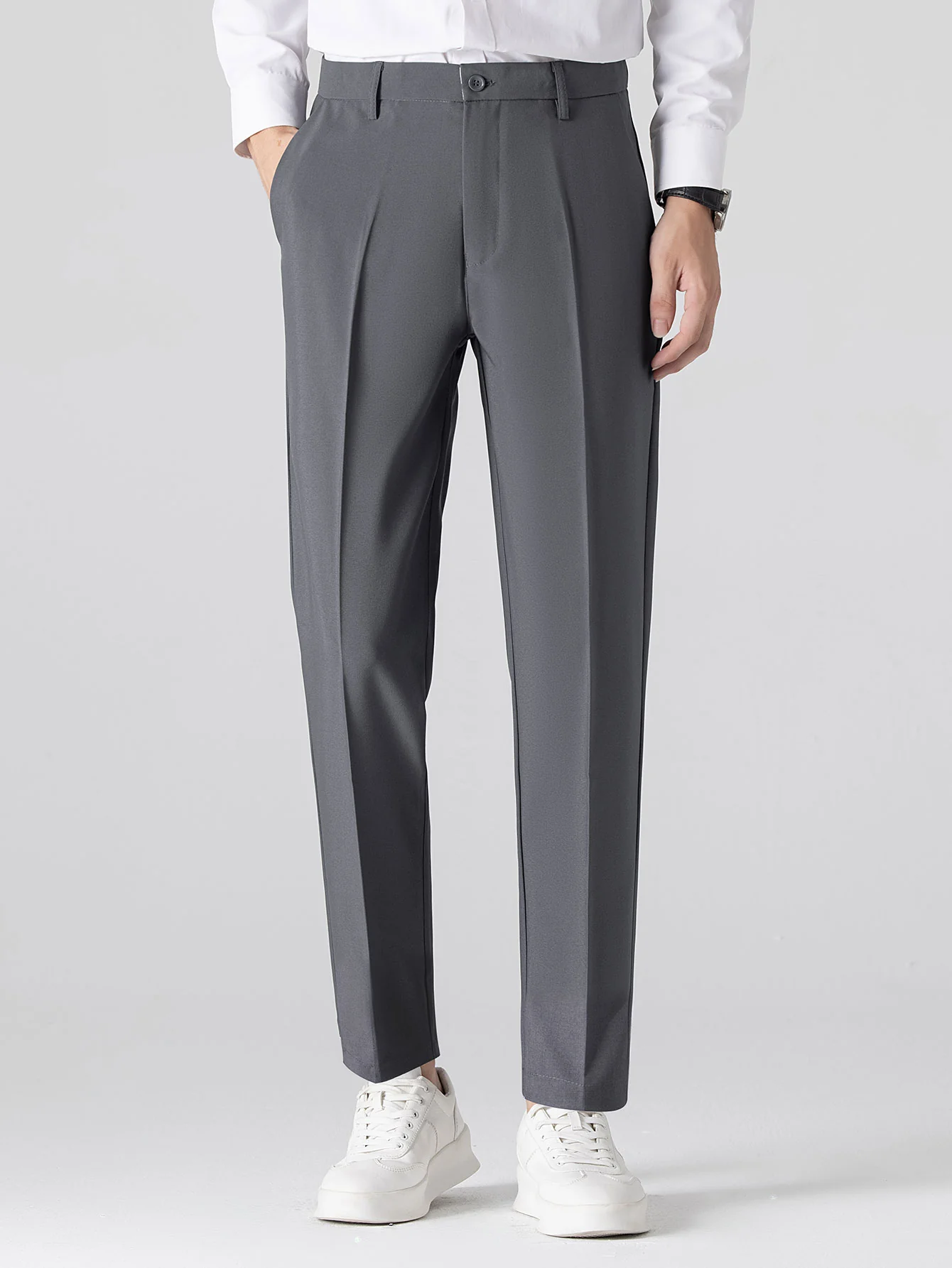 Twisted Jacquard Knit Polo & Slim Fit Tapered Trousers - Image 27