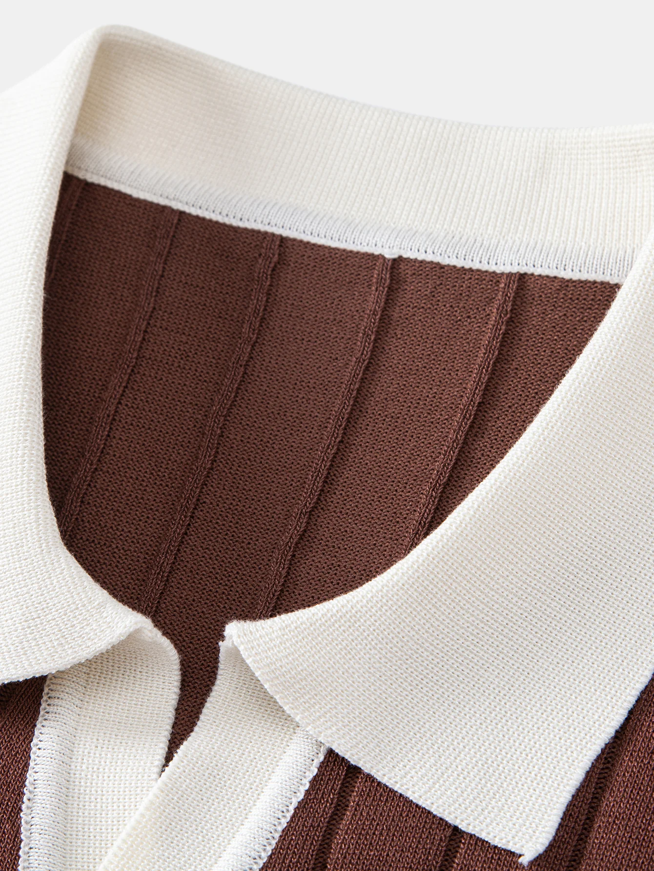 Contrast Trim Stripe Johnny Collar Polo - Image 13
