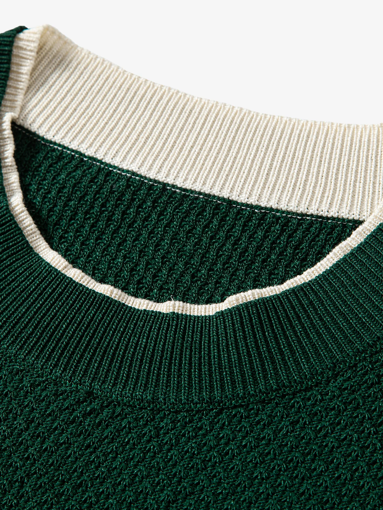 Contrast Trim Textured Knit T-Shirt - Image 13