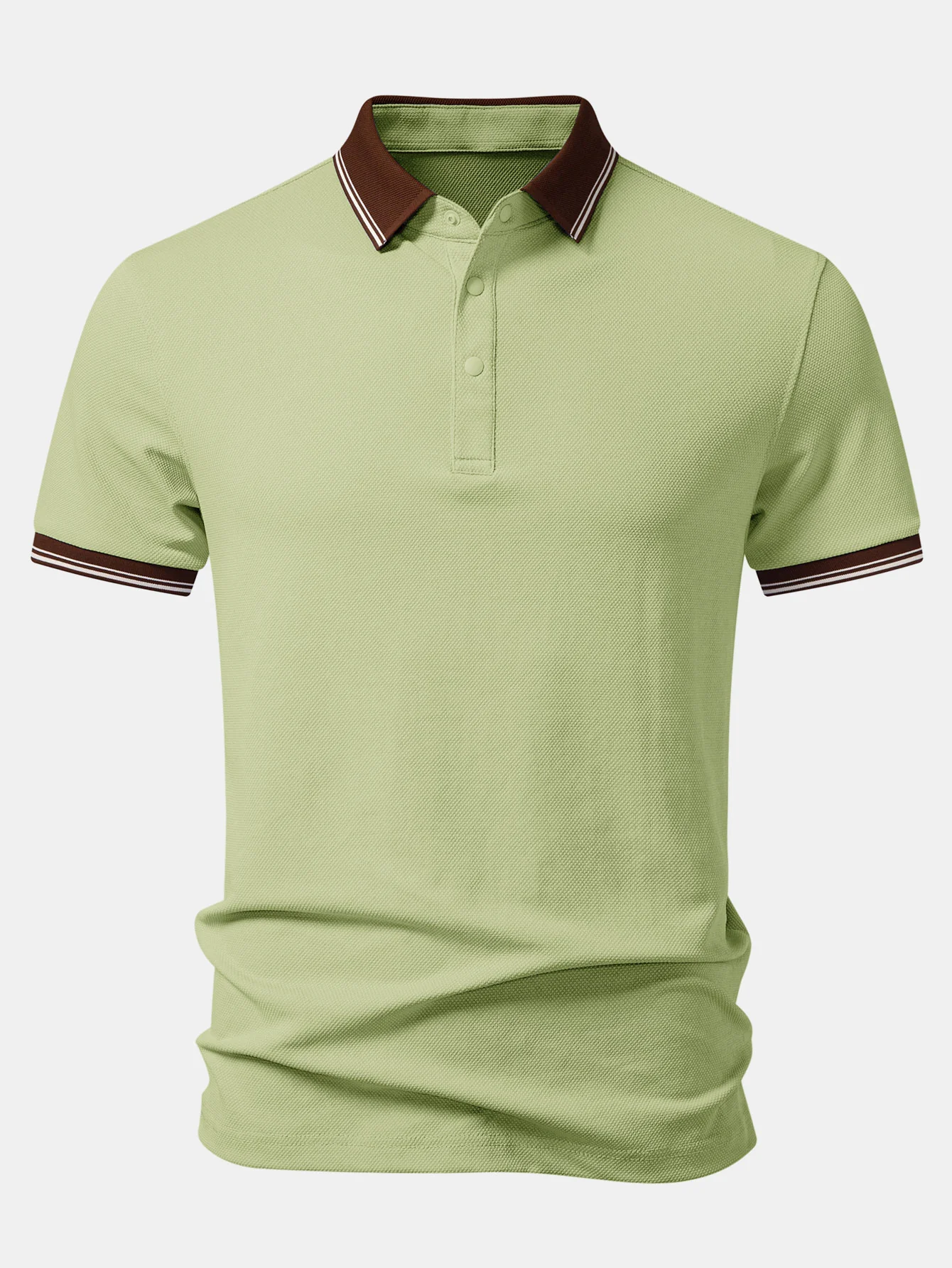 Contrast Trim Textured Polo - Image 10