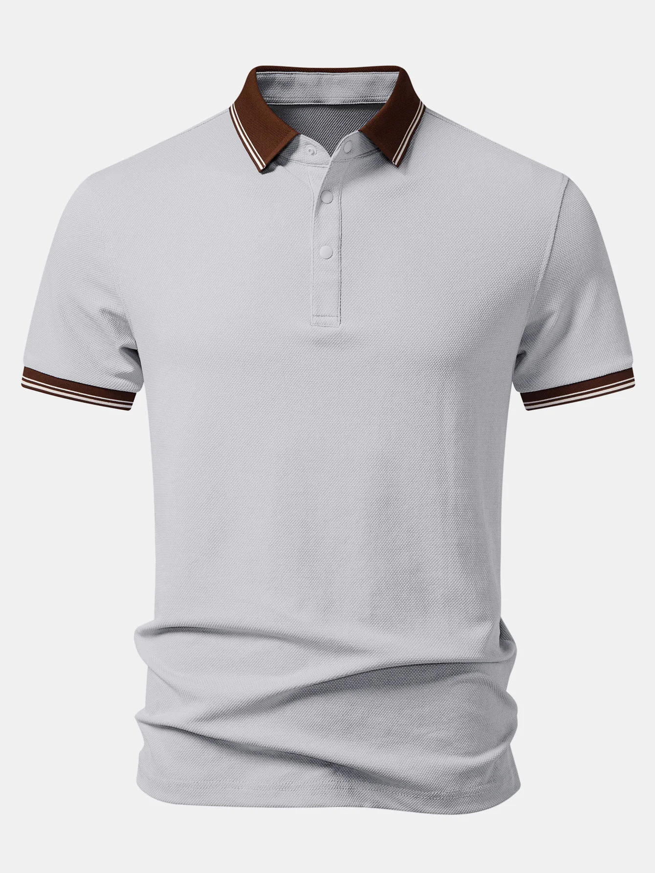 Contrast Trim Textured Polo - Image 11