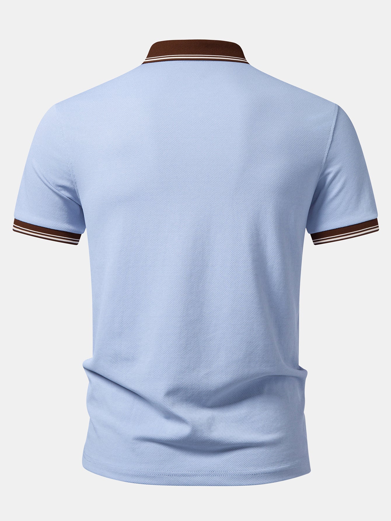 Contrast Trim Textured Polo - Image 2