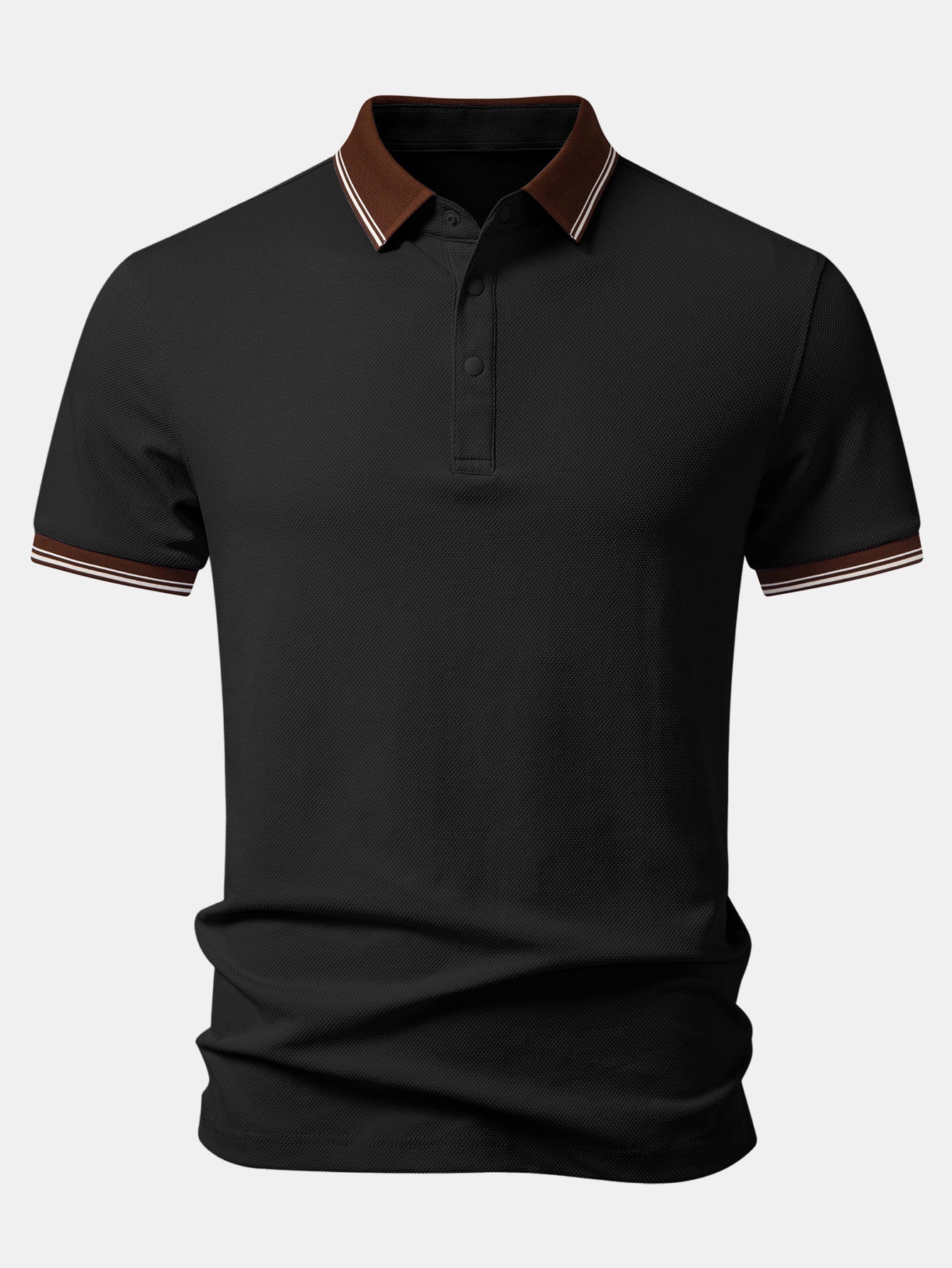 Contrast Trim Textured Polo - Image 3