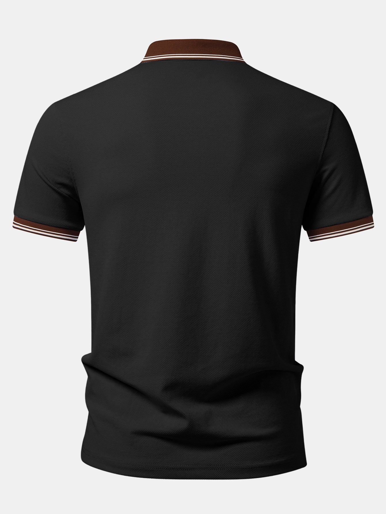 Contrast Trim Textured Polo - Image 4